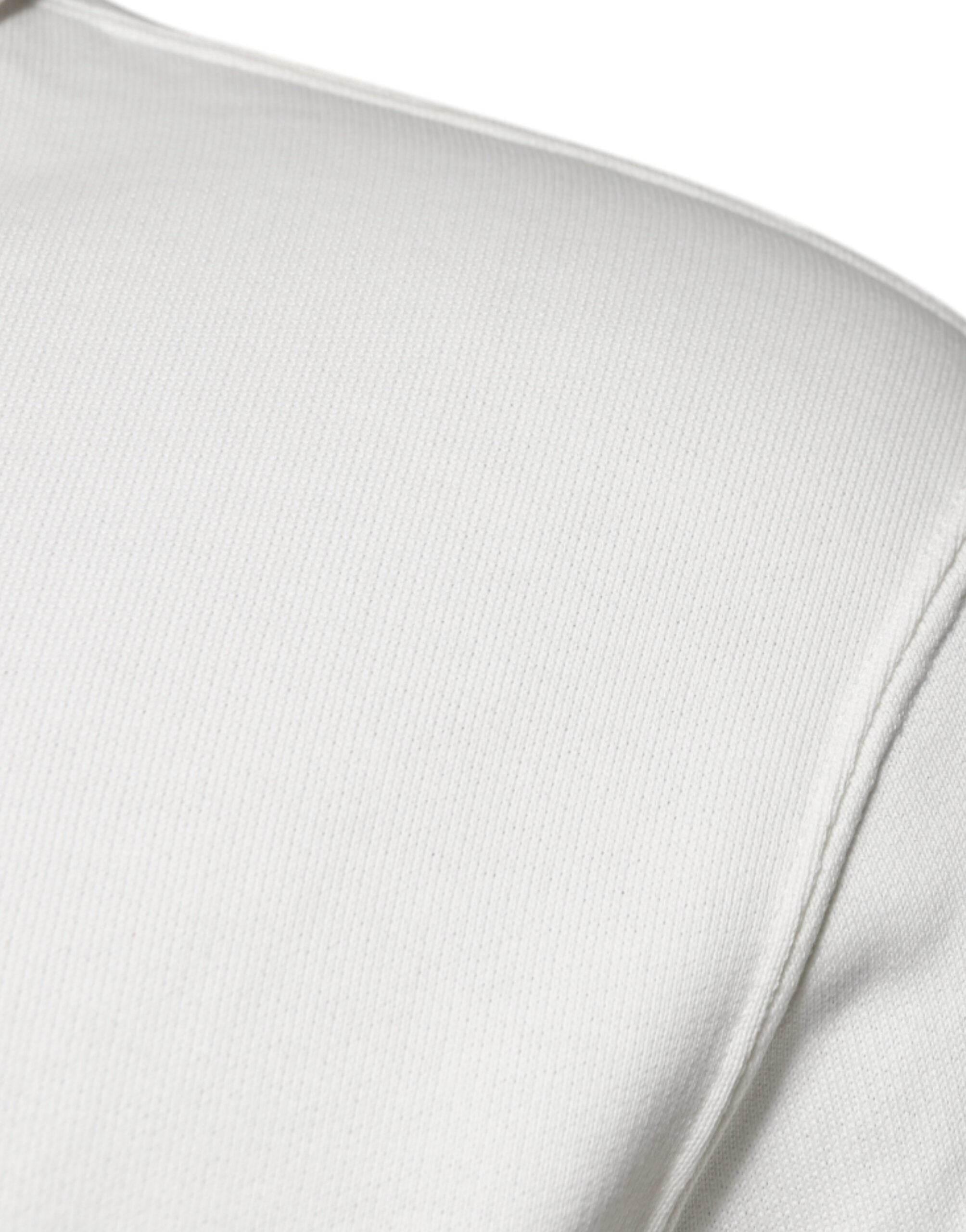 Dolce & Gabbana White Caesar Cotton Hooded Pullover Sweater - Hilstor