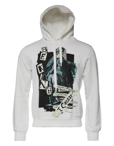 Dolce & Gabbana White Caesar Cotton Hooded Pullover Sweater - Hilstor