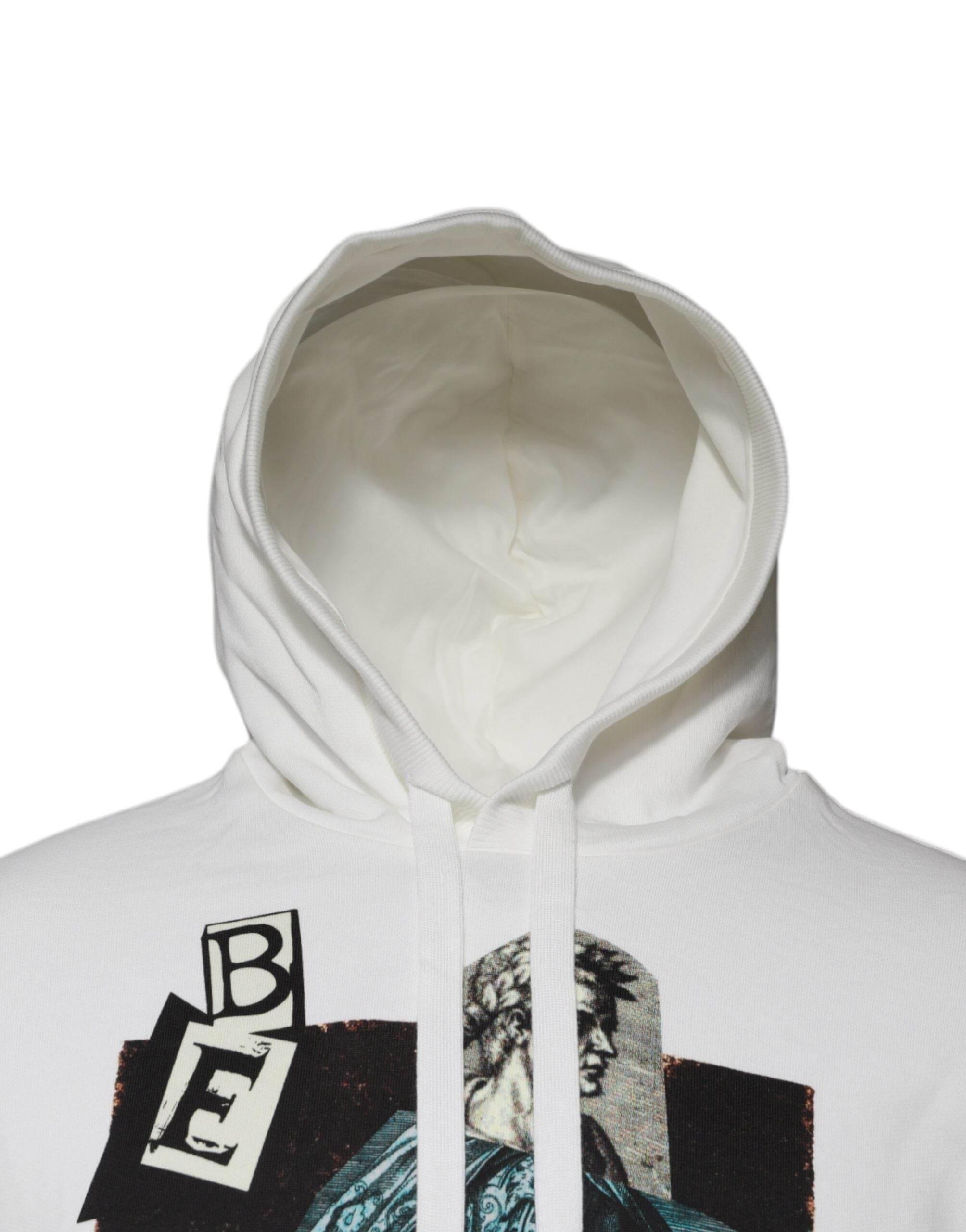 Dolce & Gabbana White Caesar Cotton Hooded Pullover Sweater - Hilstor