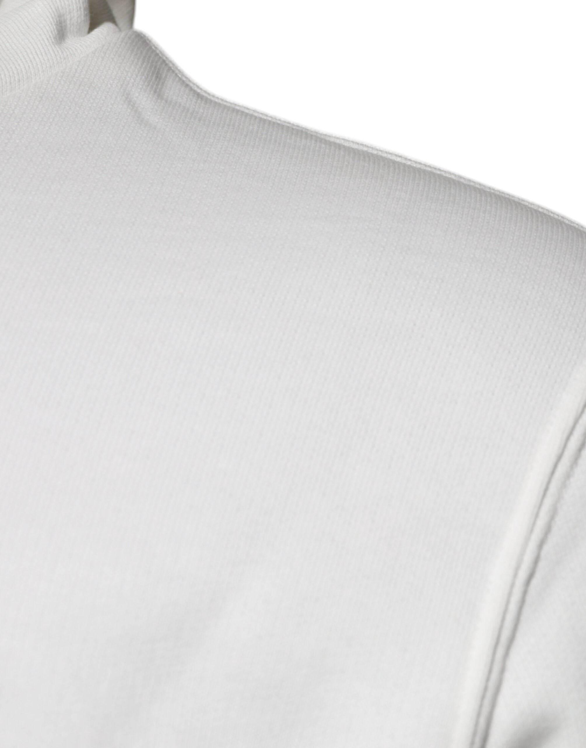 Dolce & Gabbana White Caesar Cotton Hooded Pullover Sweater - Hilstor