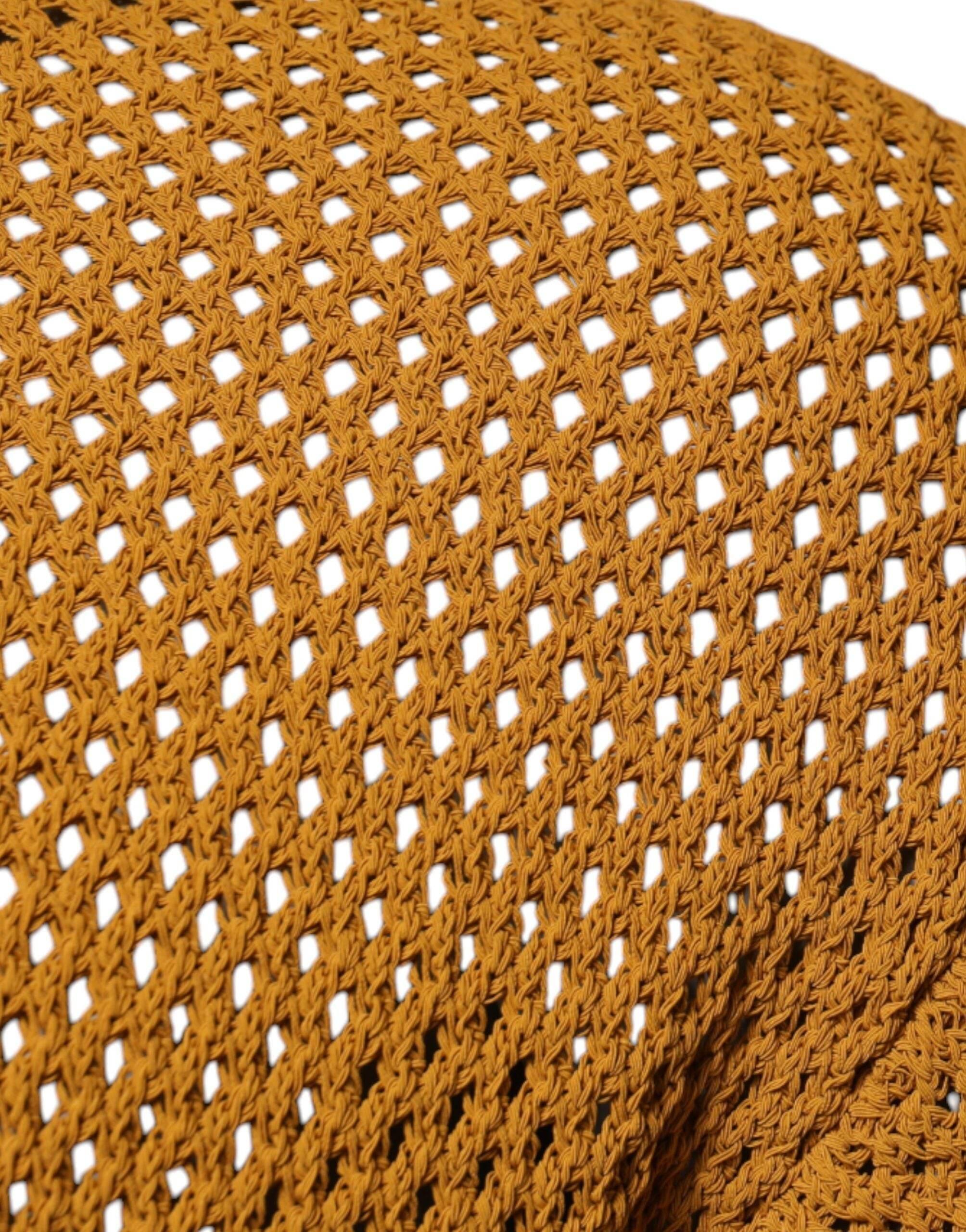 Dolce & Gabbana Brown Perforated Collared Short Sleeves T-shirt - Hilstor