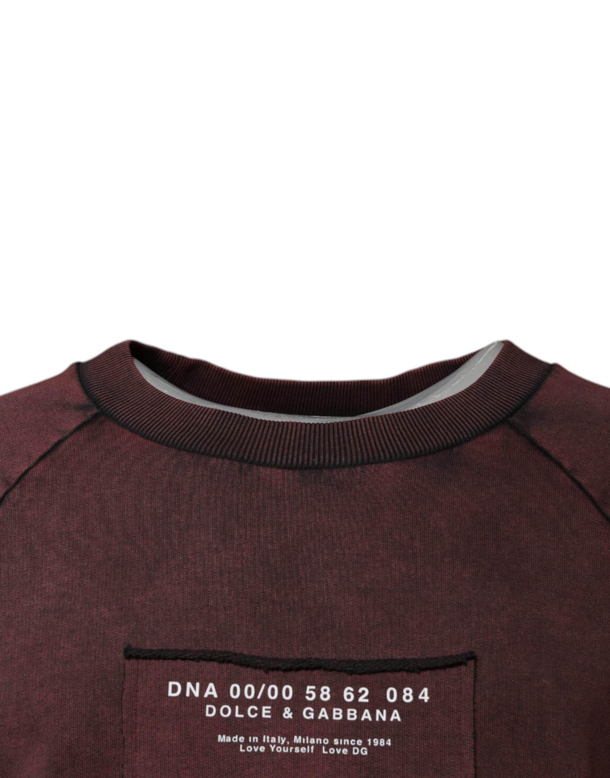 Dolce & Gabbana Brown Logo Cotton Crew Neck Pullover Sweater - Hilstor
