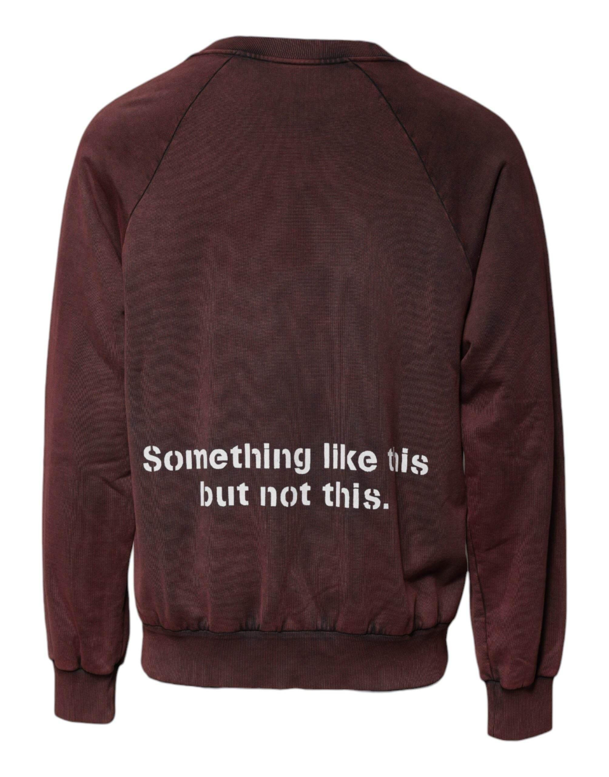 Dolce & Gabbana Brown Logo Cotton Crew Neck Pullover Sweater - Hilstor