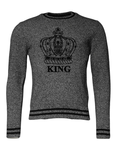 Dolce & Gabbana Gray Crown King Cashmere Pullover Sweater - Hilstor