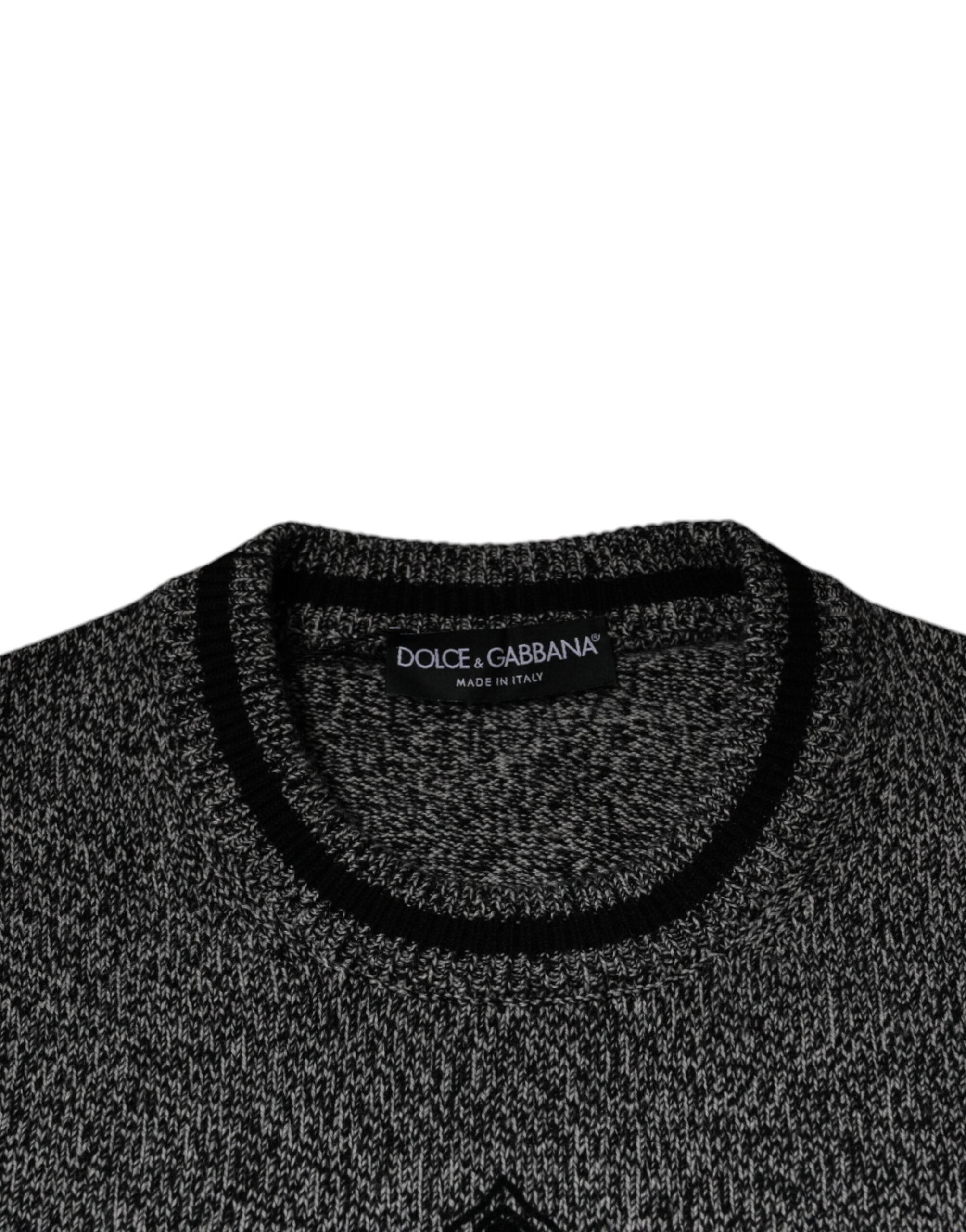 Dolce & Gabbana Gray Crown King Cashmere Pullover Sweater - Hilstor