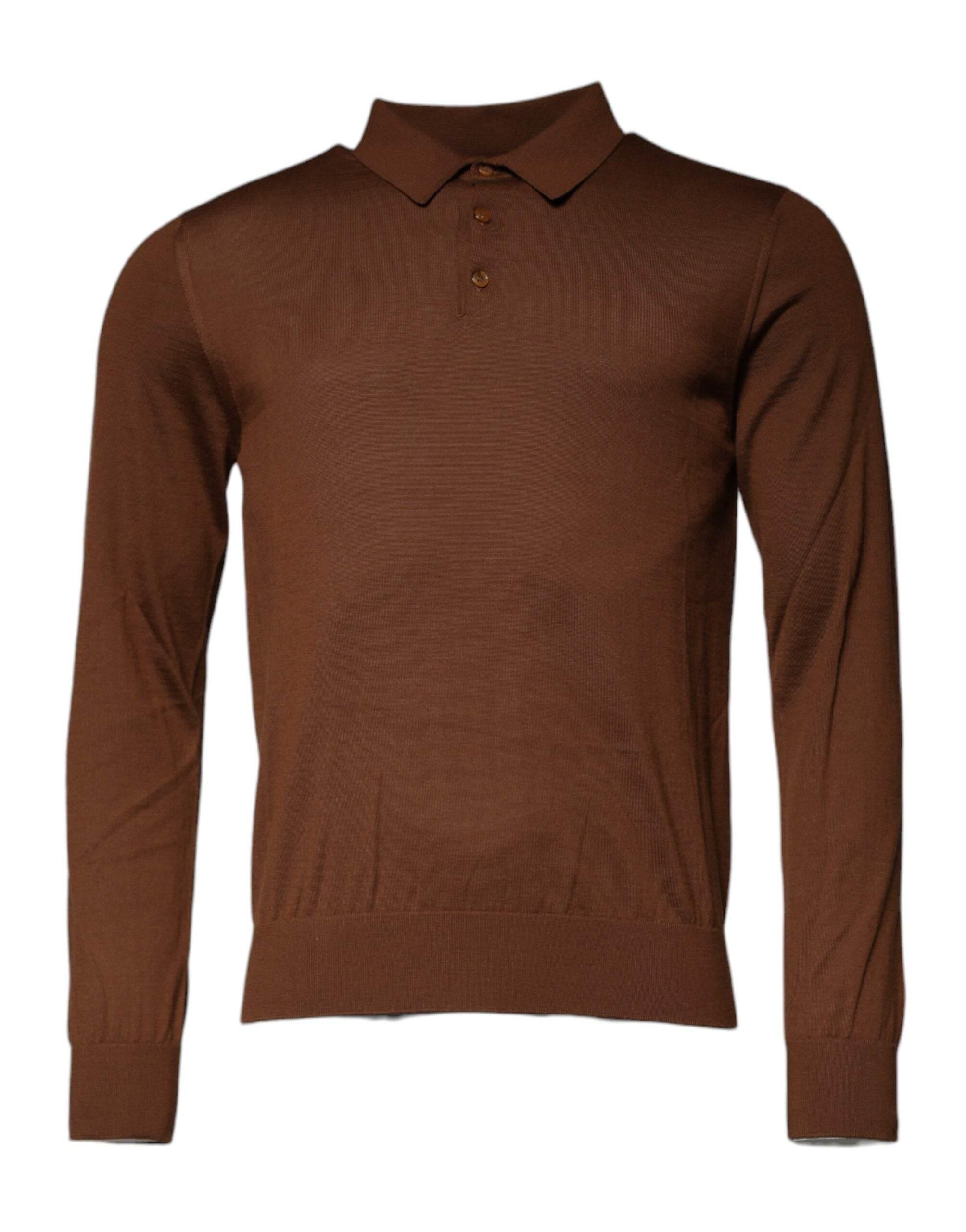 Dolce & Gabbana Brown Cashmere Buttoned Men Pullover Sweater - Hilstor