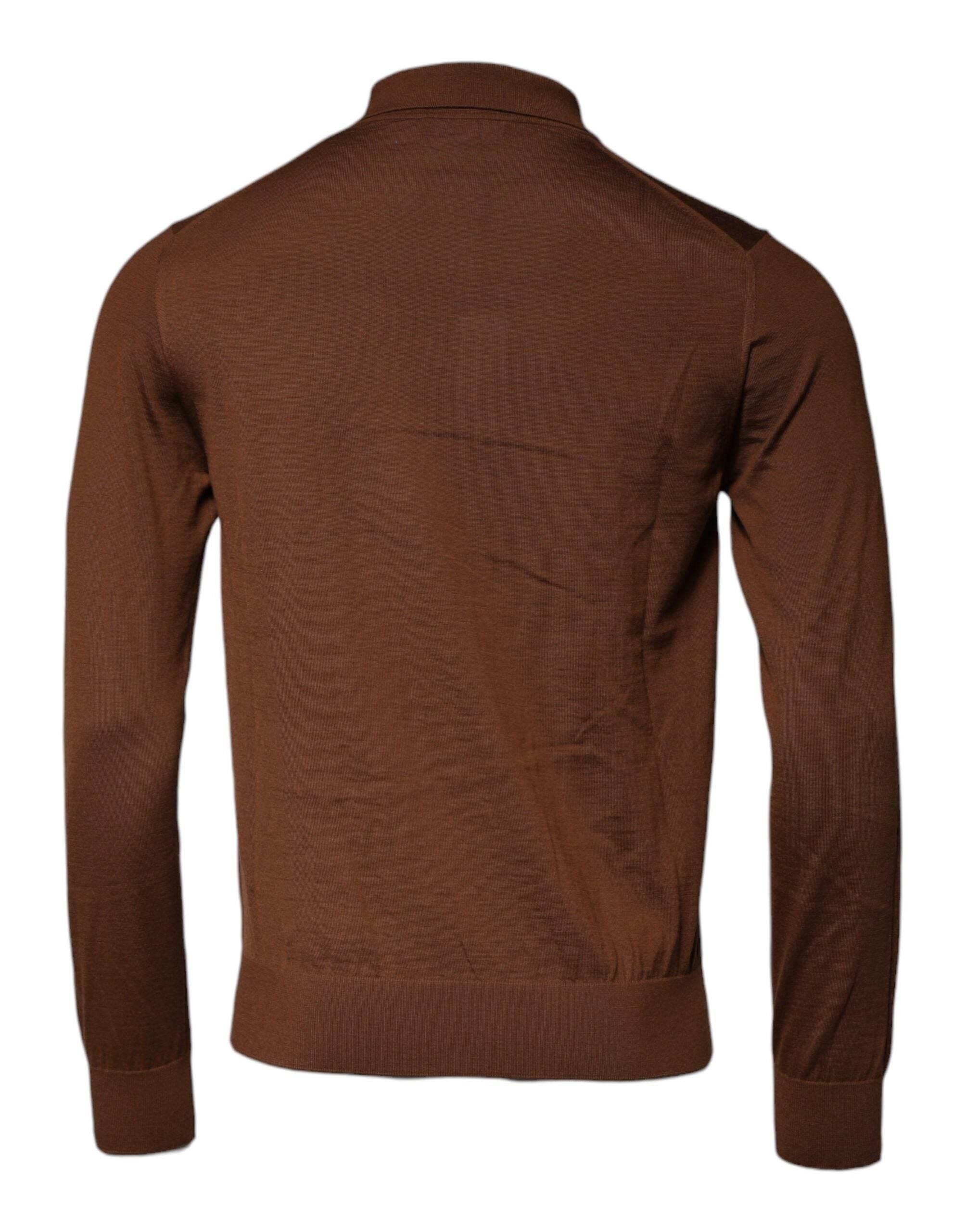 Dolce & Gabbana Brown Cashmere Buttoned Men Pullover Sweater - Hilstor