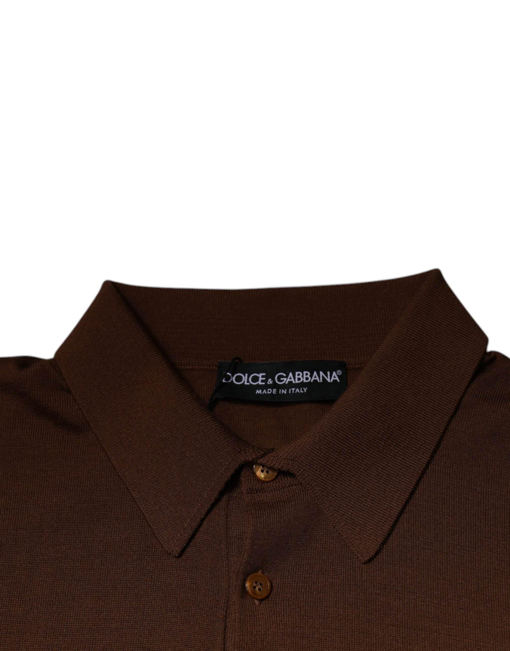 Dolce & Gabbana Brown Cashmere Buttoned Men Pullover Sweater - Hilstor