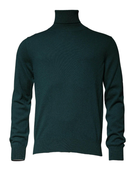 Dolce & Gabbana Green Cashmere Turtleneck Men Pullover Sweater - Hilstor