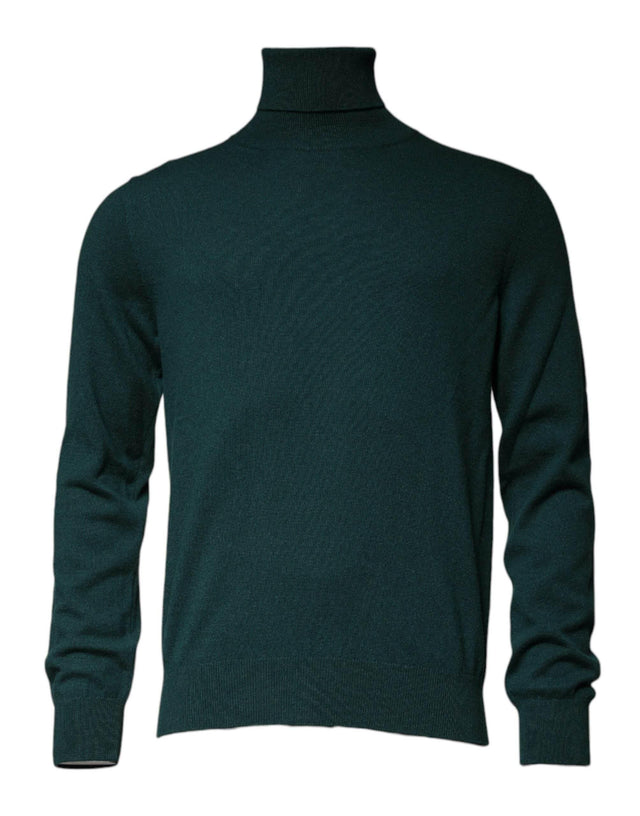 Dolce & Gabbana Green Cashmere Turtleneck Men Pullover Sweater - Hilstor