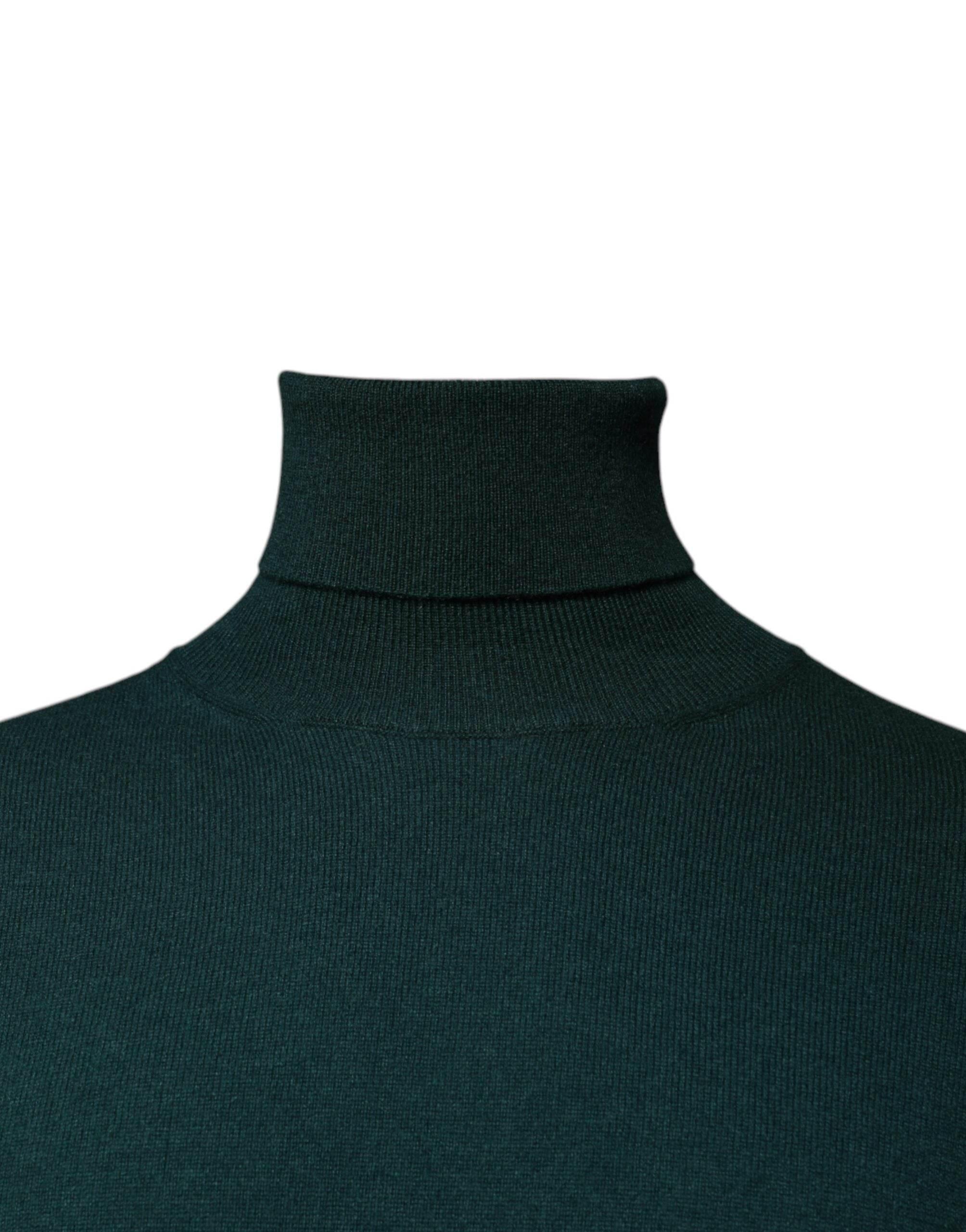 Dolce & Gabbana Green Cashmere Turtleneck Men Pullover Sweater - Hilstor
