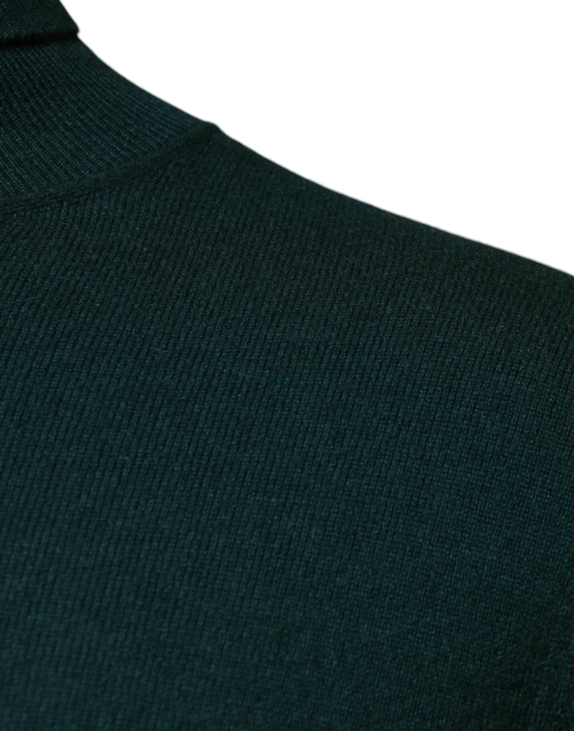 Dolce & Gabbana Green Cashmere Turtleneck Men Pullover Sweater - Hilstor