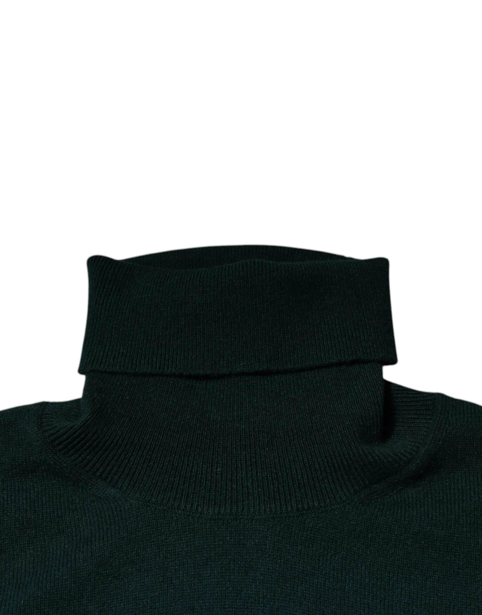 Dolce & Gabbana Green Cashmere Turtleneck Men Pullover Sweater - Hilstor