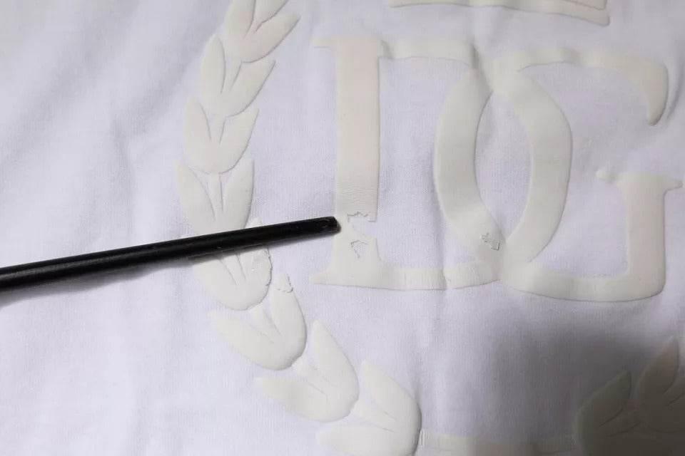 Dolce & Gabbana White Logo Embossed Cotton Crewneck T-shirt - Hilstor