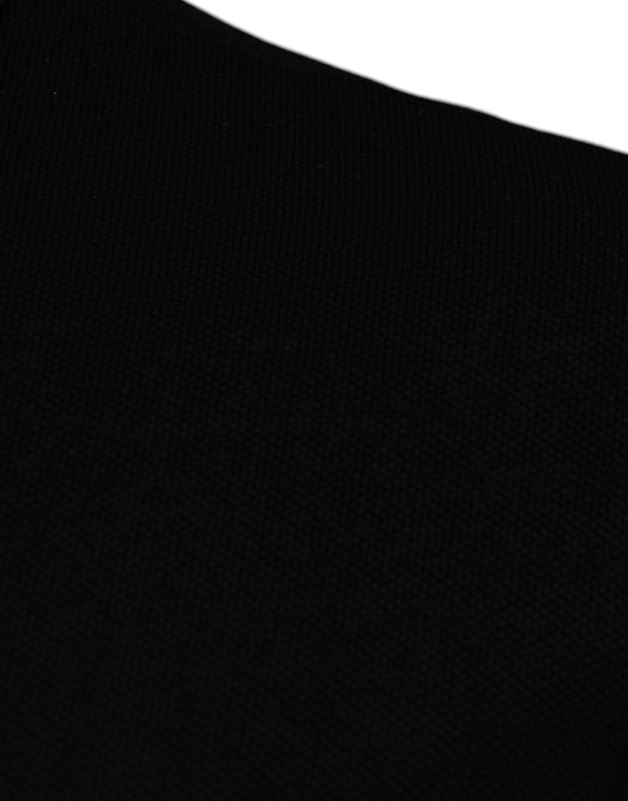 Versace Black Viscose Collared Polo Short Sleeves T-shirt - Hilstor