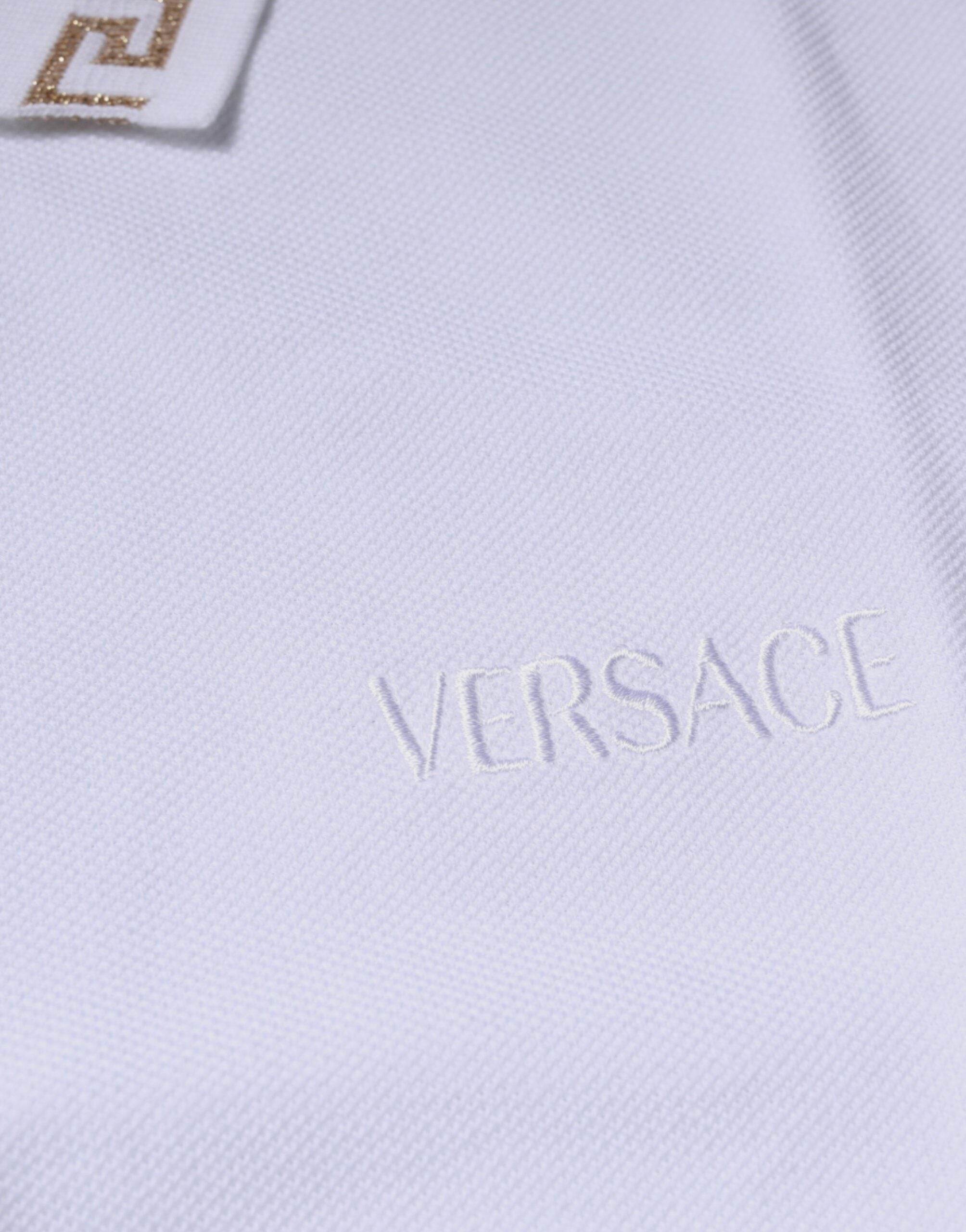 Versace White Viscose Collared Men Polo Short Sleeves T-shirt - Hilstor