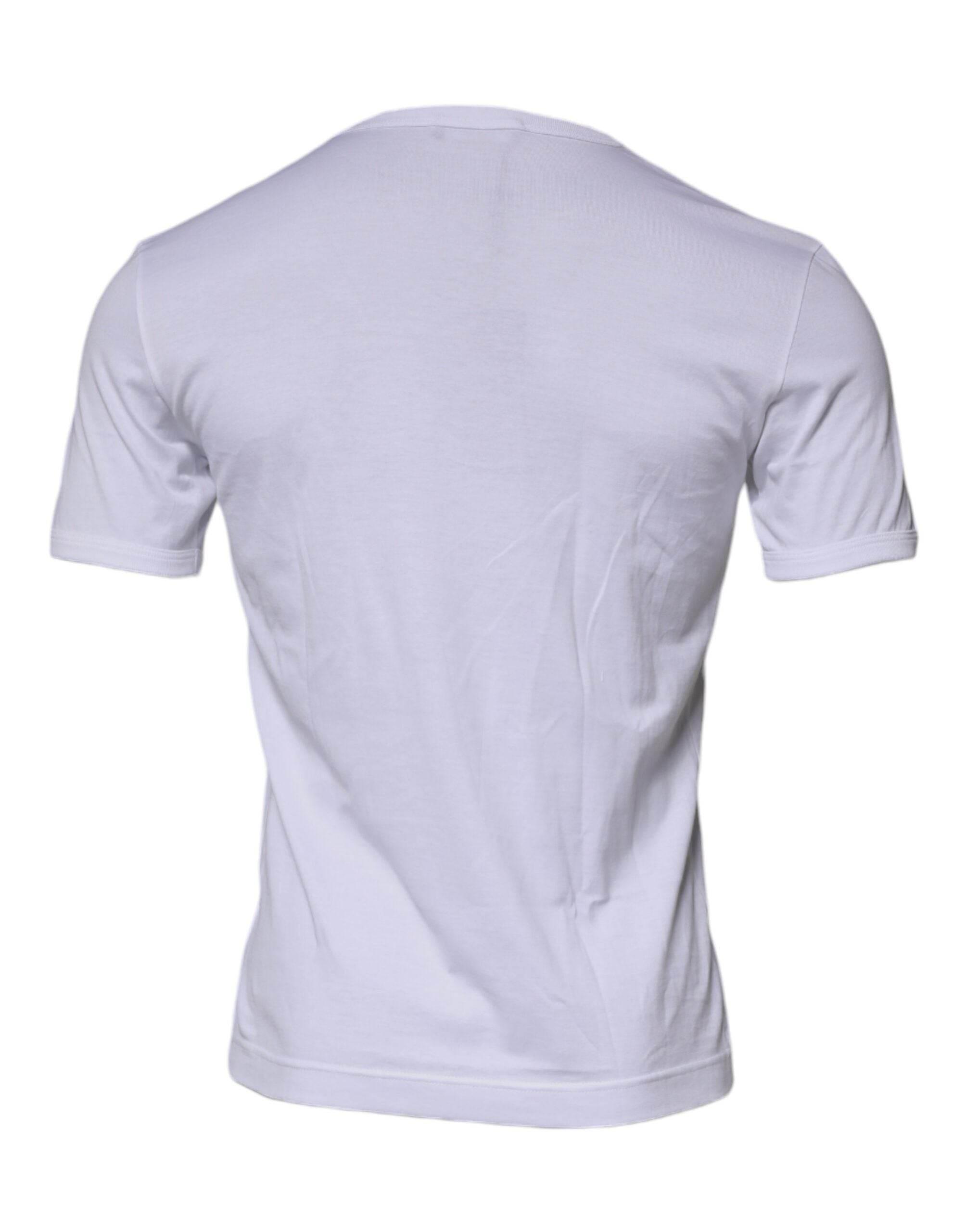 Dolce & Gabbana White Panda King Cotton Crew Neck T-shirt - Hilstor