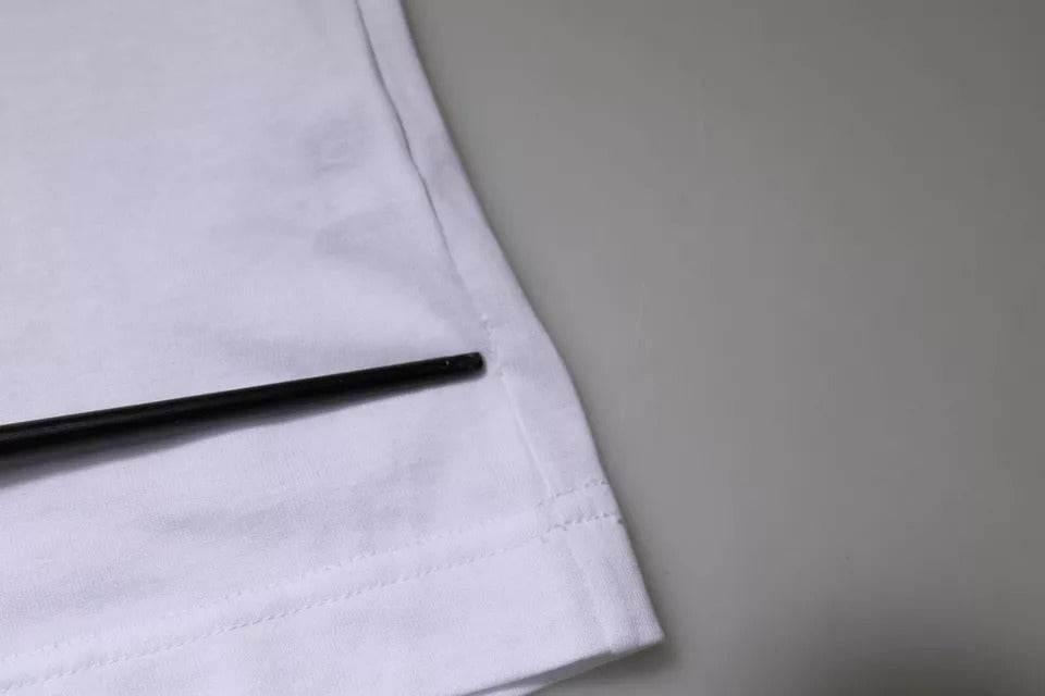 Dolce & Gabbana White Panda King Cotton Crew Neck T-shirt - Hilstor