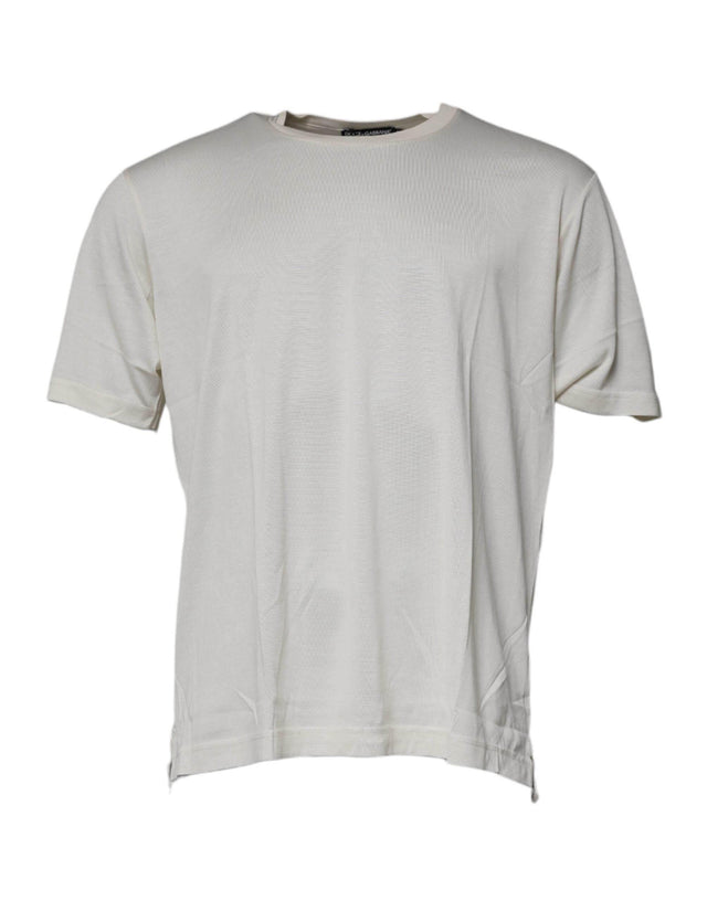 Dolce & Gabbana Off White Crew Neck Short Sleeve T-shirt - Hilstor