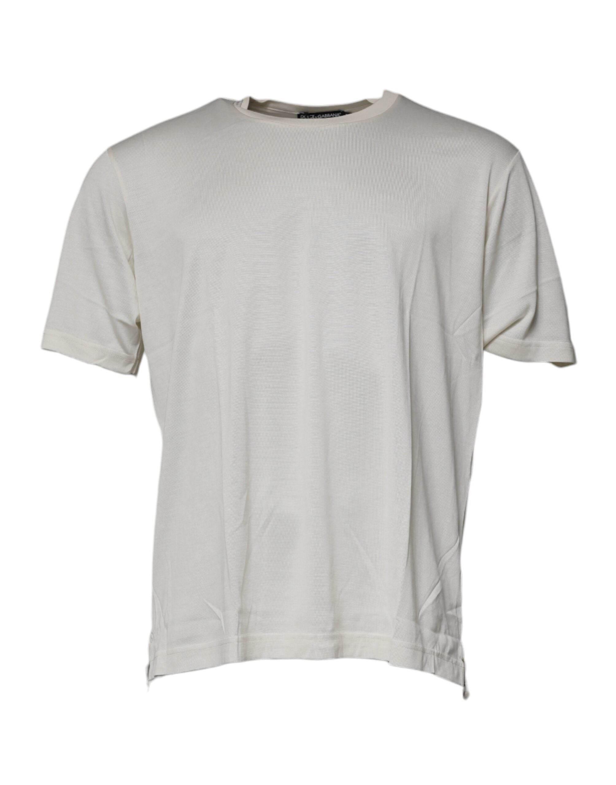 Dolce & Gabbana Off White Crew Neck Short Sleeve T-shirt - Hilstor