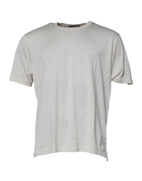 Dolce & Gabbana Off White Crew Neck Short Sleeve T-shirt - Hilstor