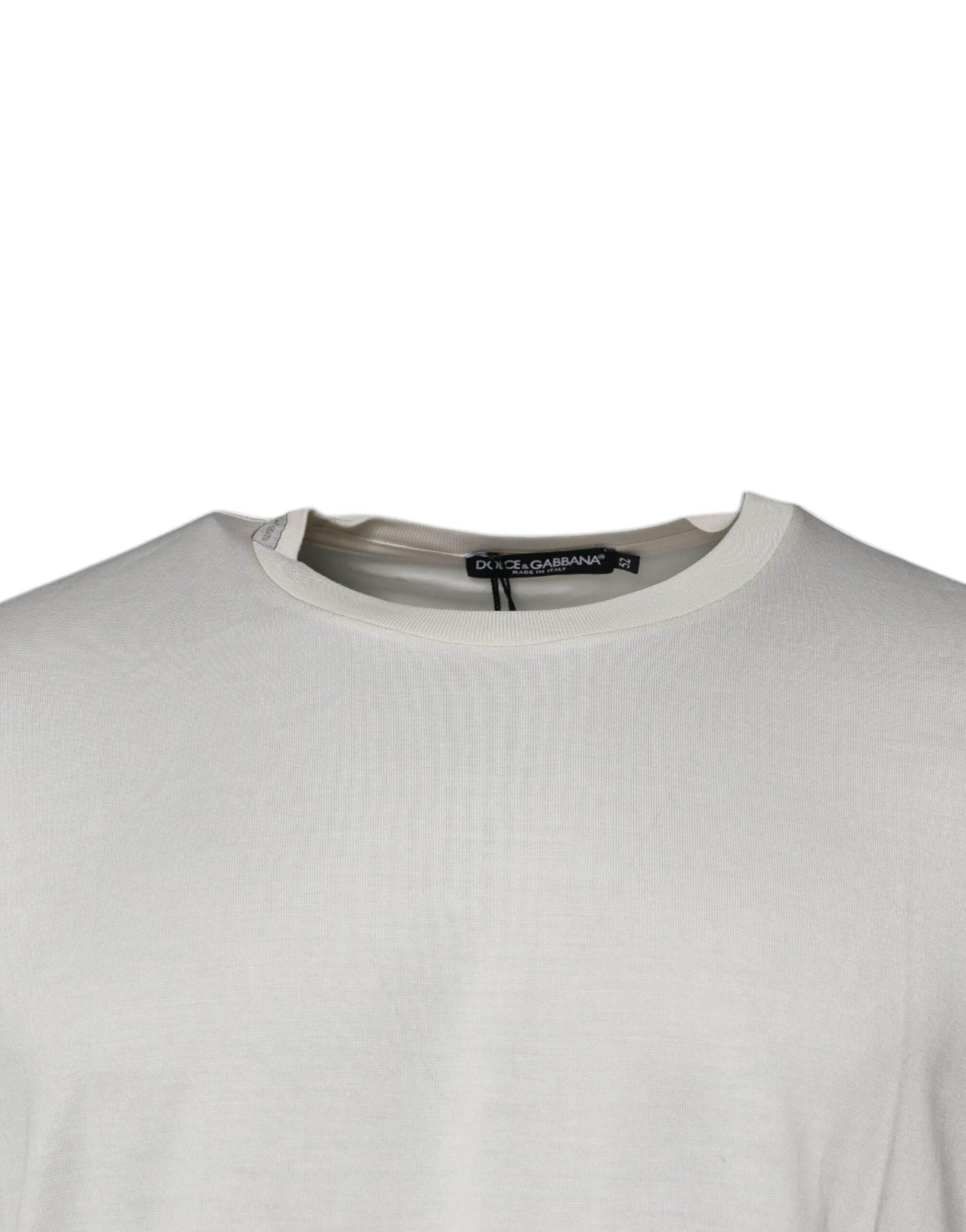 Dolce & Gabbana Off White Crew Neck Short Sleeve T-shirt - Hilstor