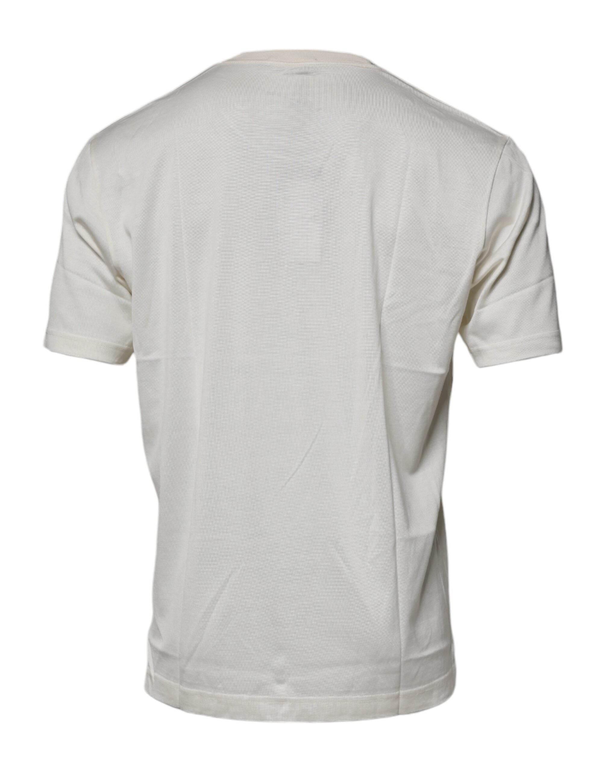 Dolce & Gabbana Off White Crew Neck Short Sleeve T-shirt - Hilstor