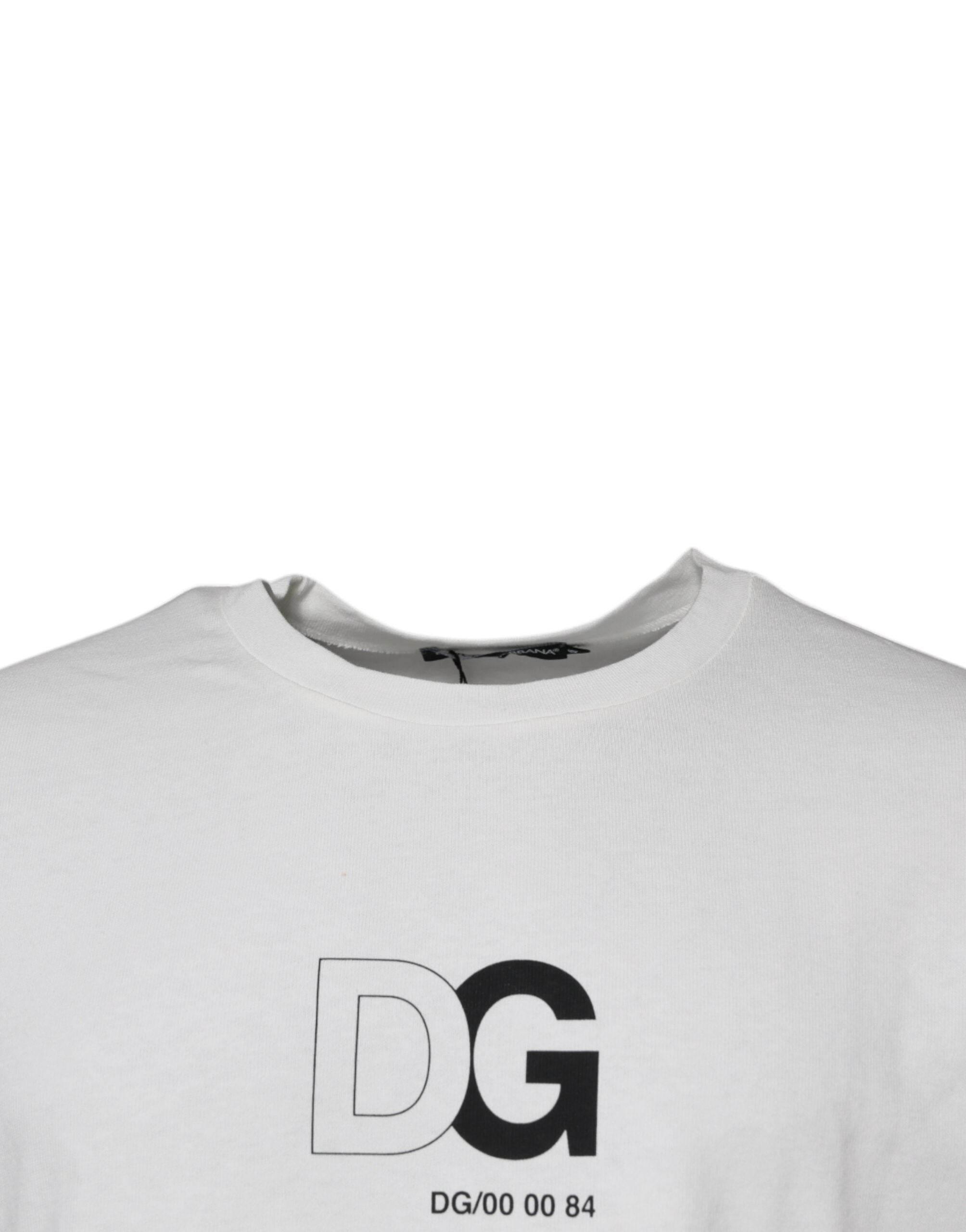 Dolce & Gabbana White DG Logo Crew Neck Short Sleeves T-shirt - Hilstor