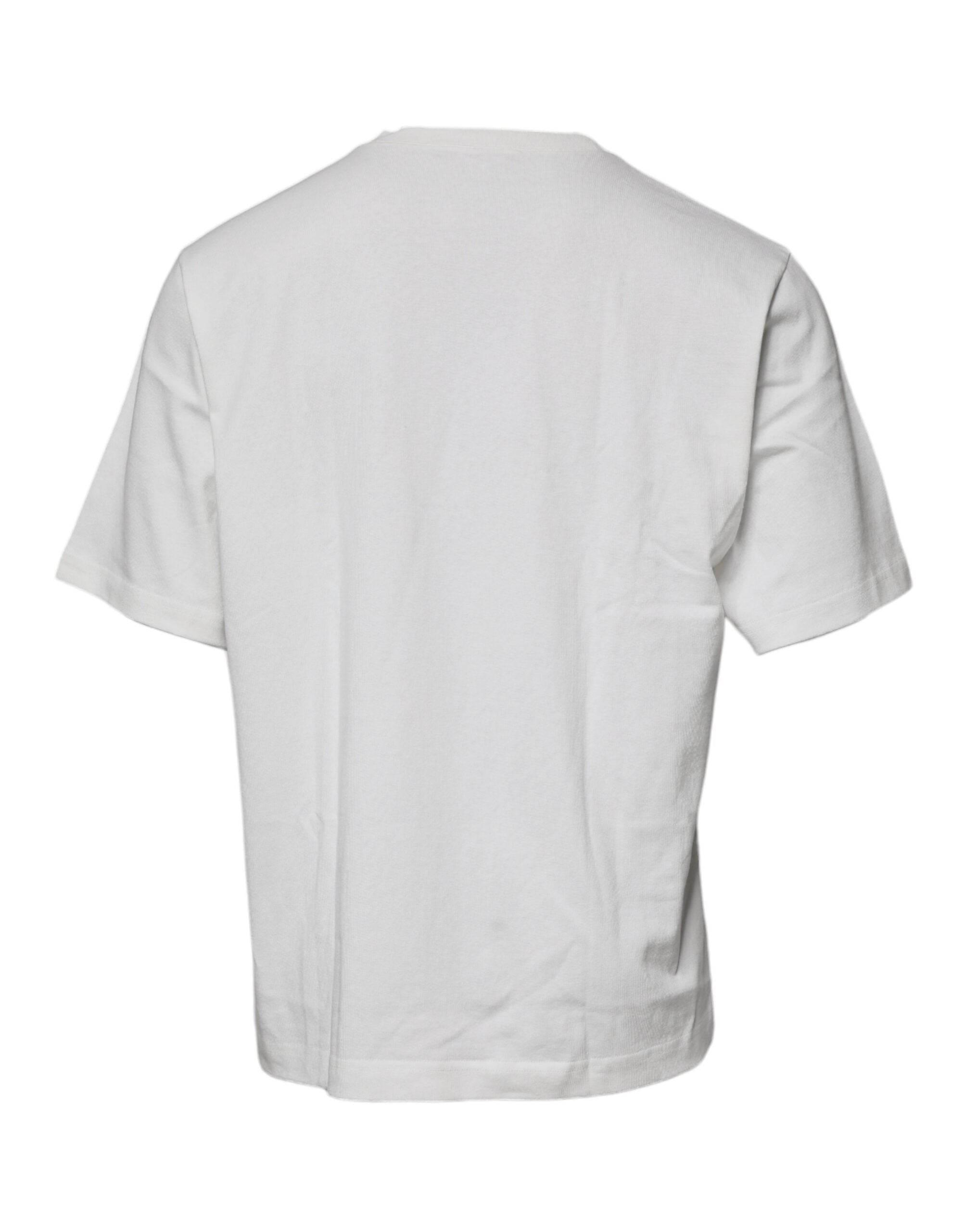 Dolce & Gabbana White DG Logo Crew Neck Short Sleeves T-shirt - Hilstor
