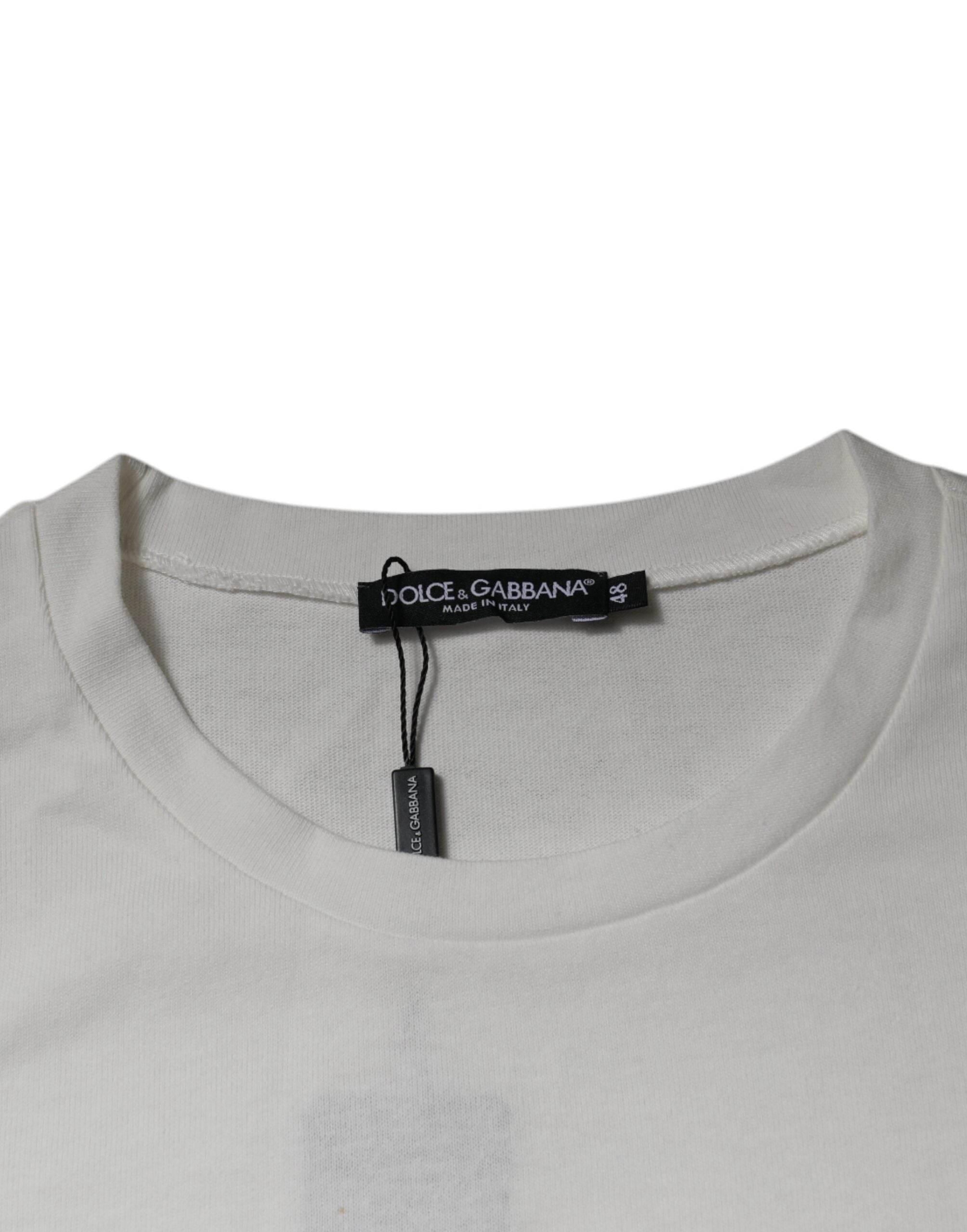 Dolce & Gabbana White DG Logo Crew Neck Short Sleeves T-shirt - Hilstor