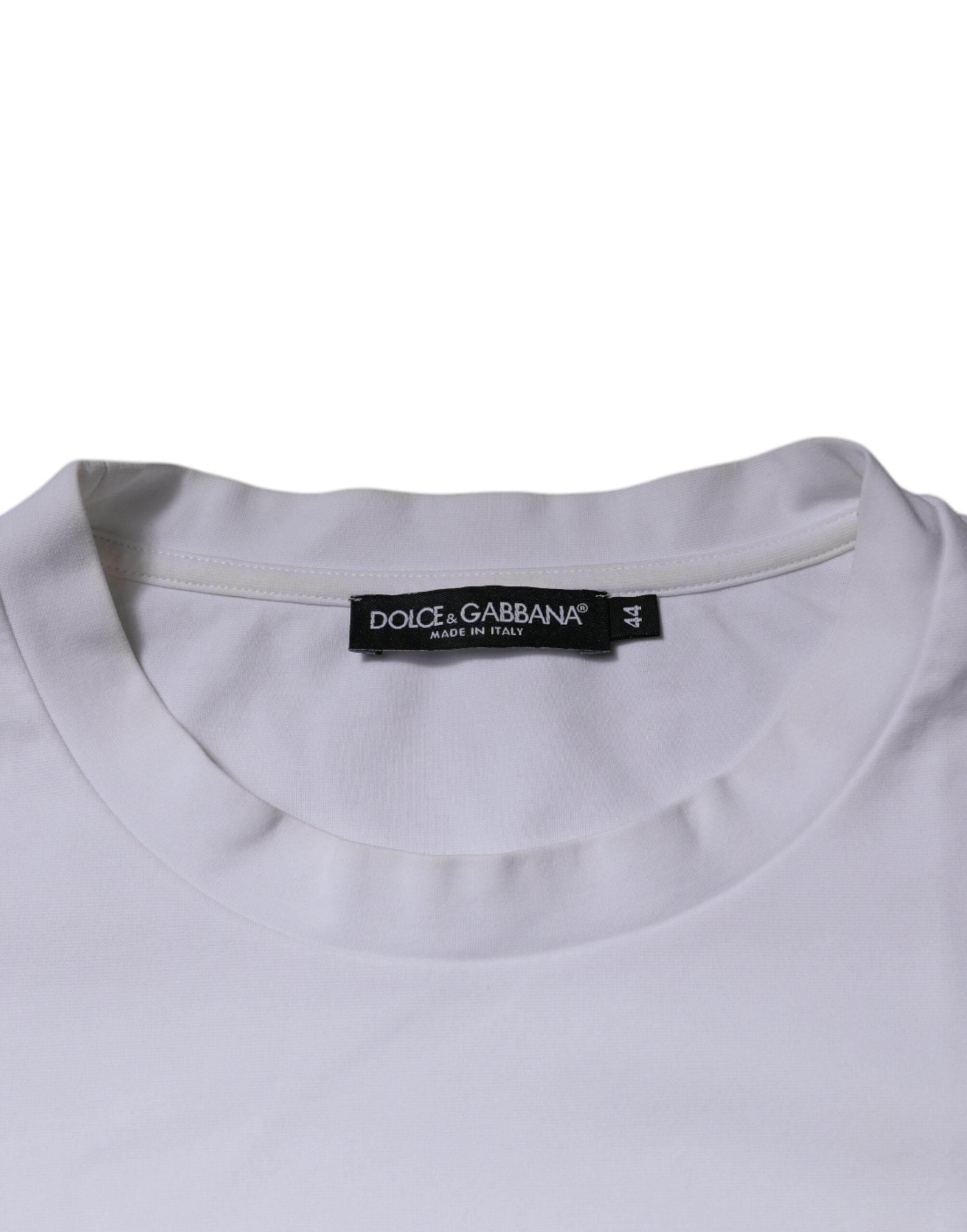 Dolce & Gabbana White DG Logo Crew Neck Short Sleeve T-shirt - Hilstor