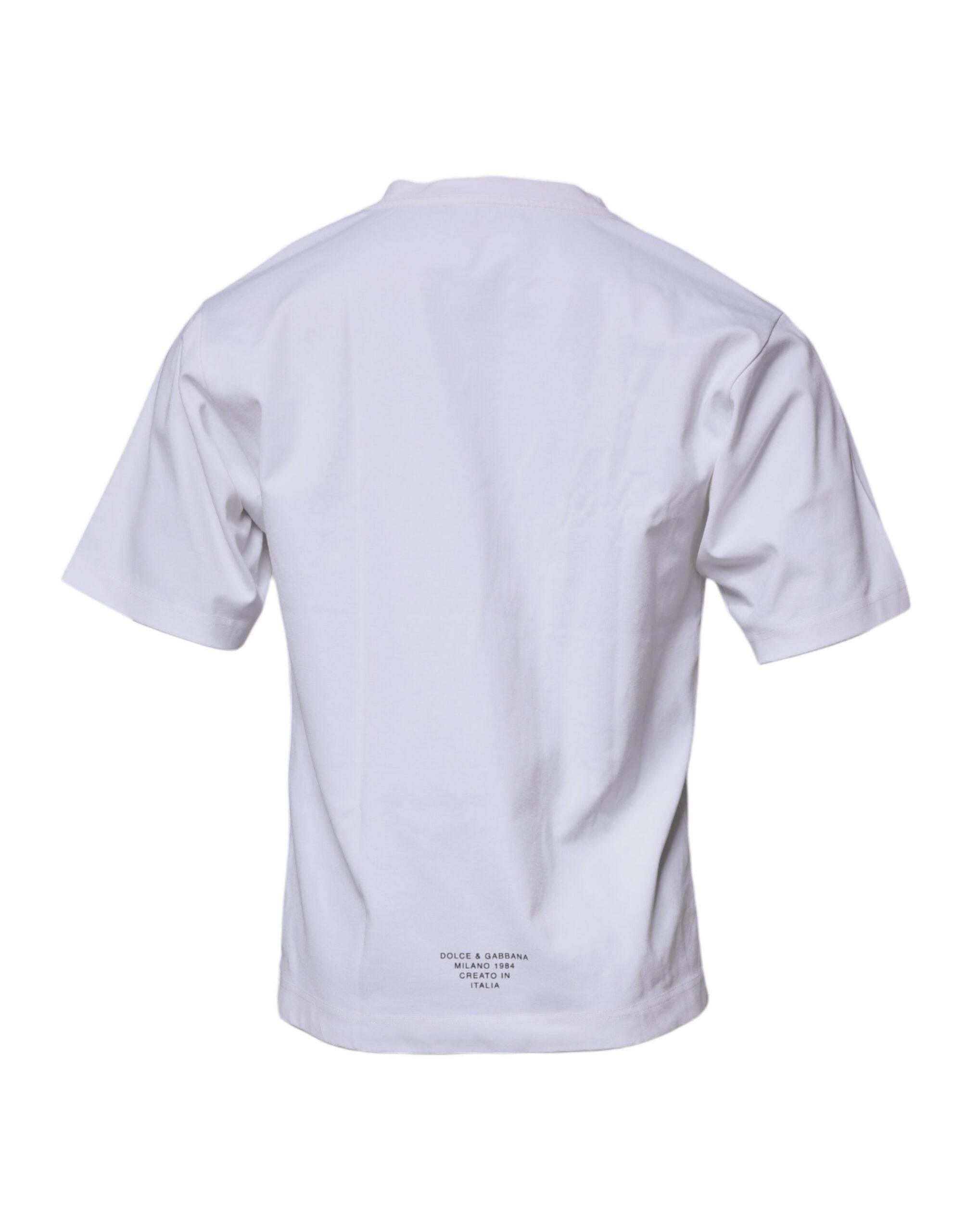 Dolce & Gabbana White DG Logo Crew Neck Short Sleeve T-shirt - Hilstor