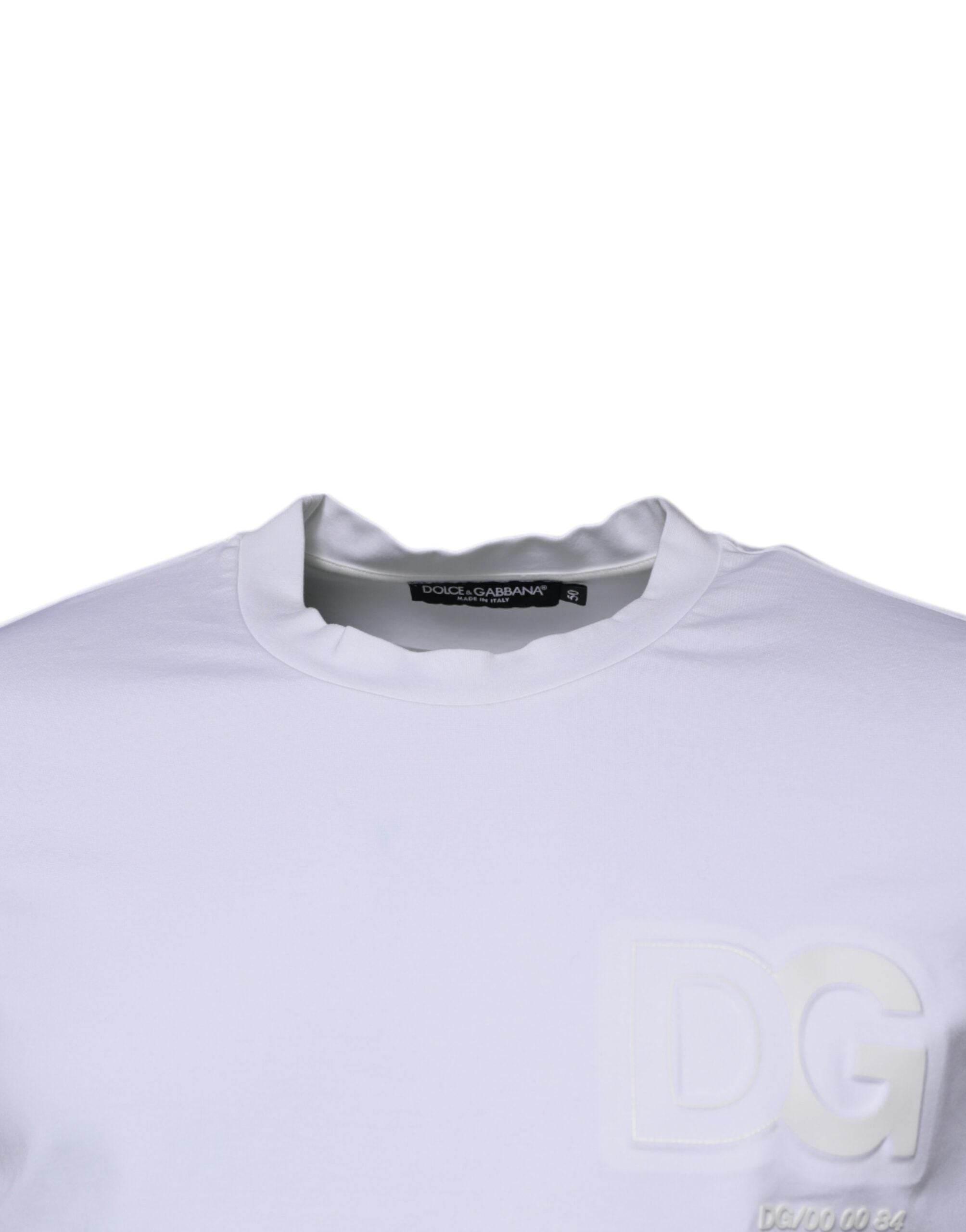 Dolce & Gabbana White DG Logo Crew Neck Short Sleeves T-shirt - Hilstor