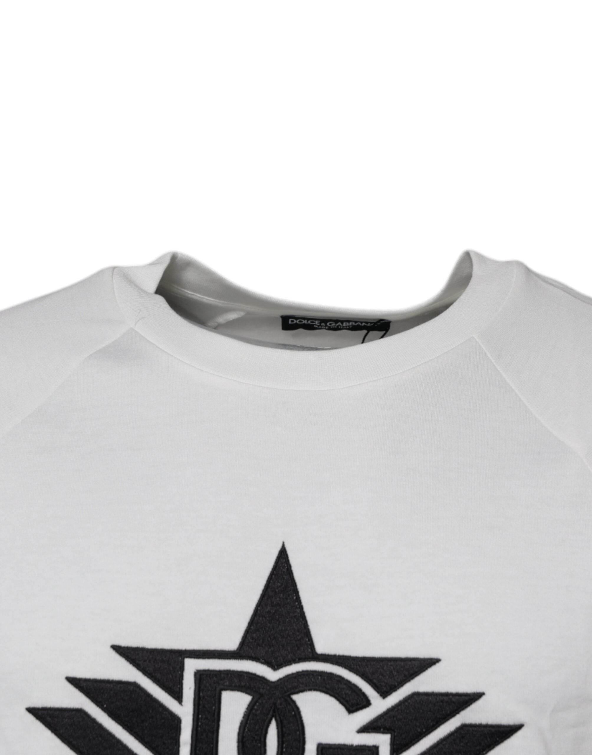 Dolce & Gabbana White DG Sport Crew Neck Short Sleeve T-shirt - Hilstor