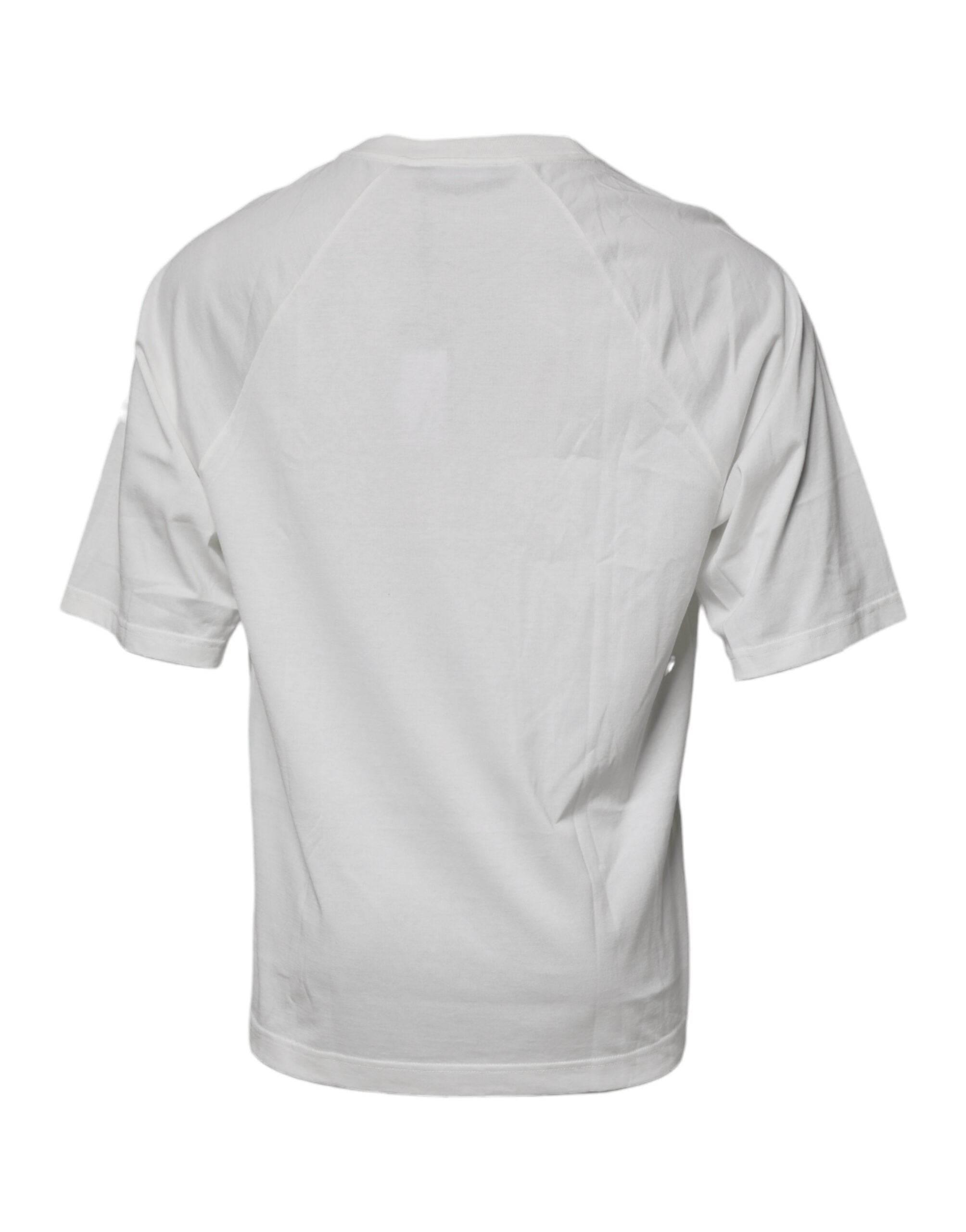 Dolce & Gabbana White DG Sport Crew Neck Short Sleeve T-shirt - Hilstor