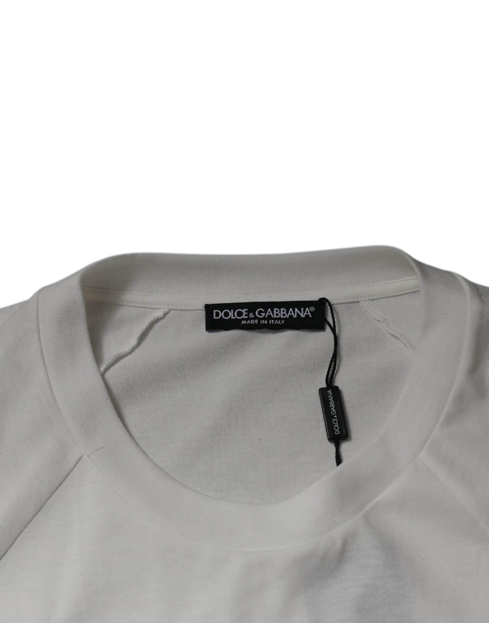 Dolce & Gabbana White DG Sport Crew Neck Short Sleeve T-shirt - Hilstor