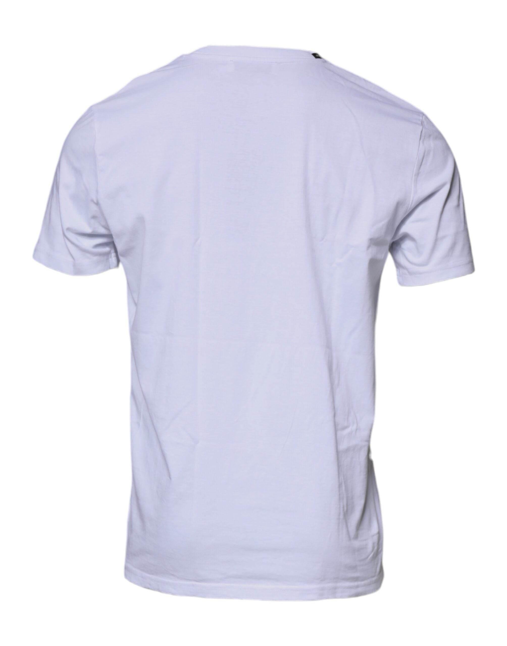 Dolce & Gabbana White Red Leopard Cotton Crew Neck T-shirt - Hilstor