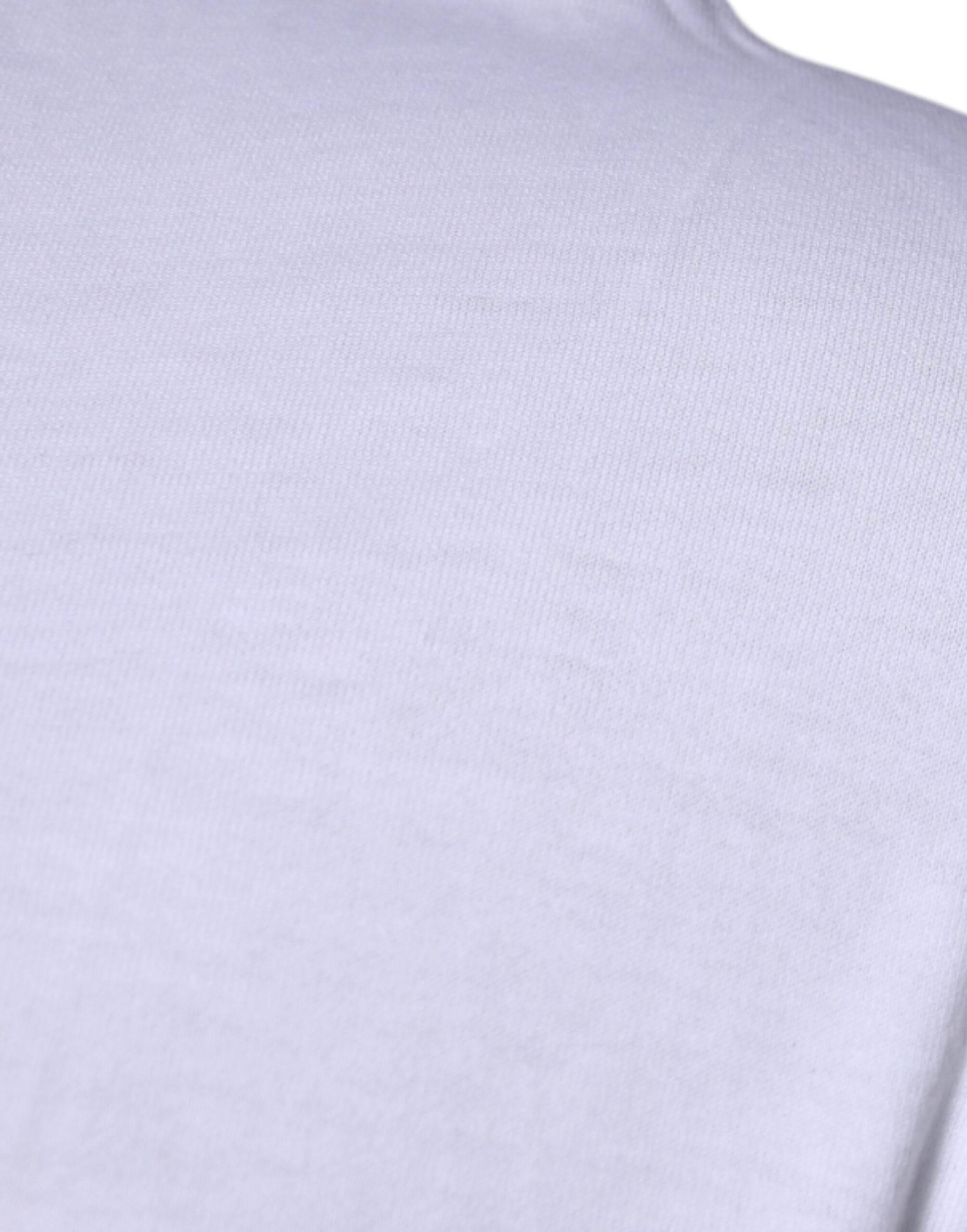 Dolce & Gabbana White DG Embroidery Cotton Crew Neck T-shirt - Hilstor