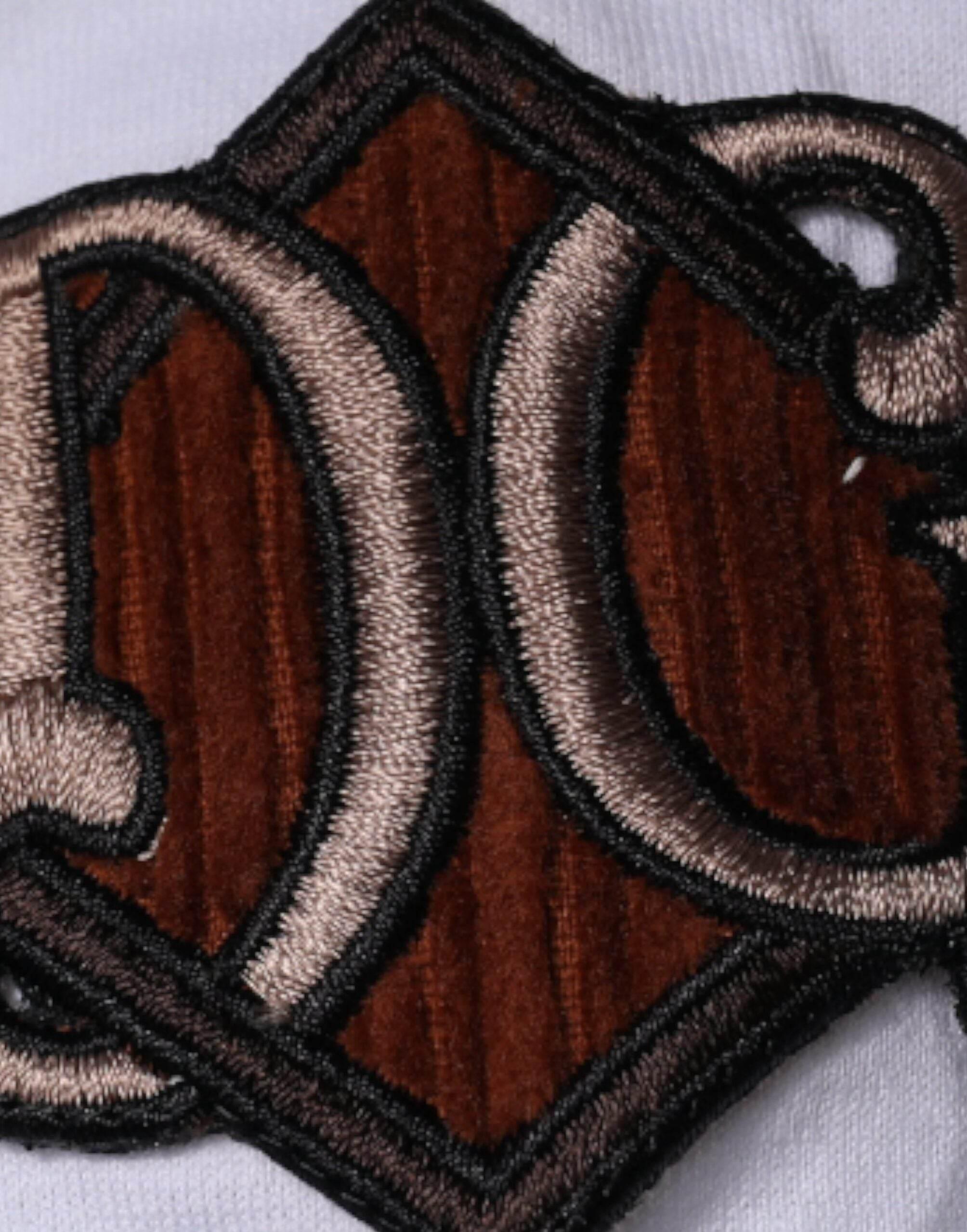 Dolce & Gabbana White DG Embroidery Cotton Crew Neck T-shirt - Hilstor