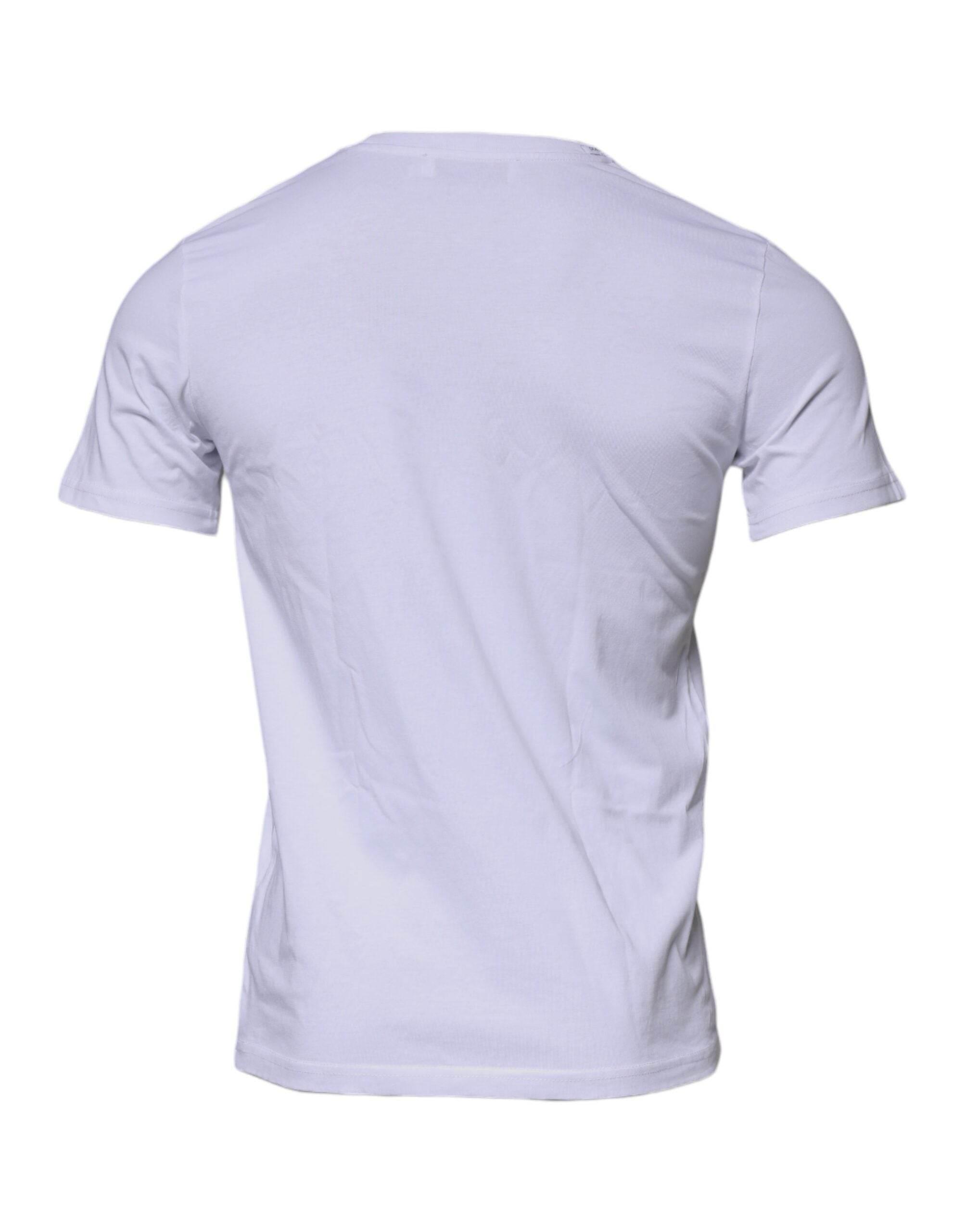 Dolce & Gabbana White DG Logo Cotton Crew Neck T-shirt - Hilstor