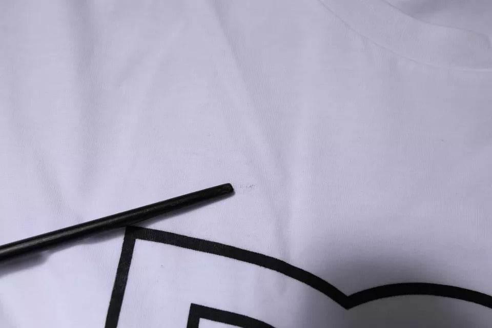 Dolce & Gabbana White DG Logo Cotton Crew Neck T-shirt - Hilstor