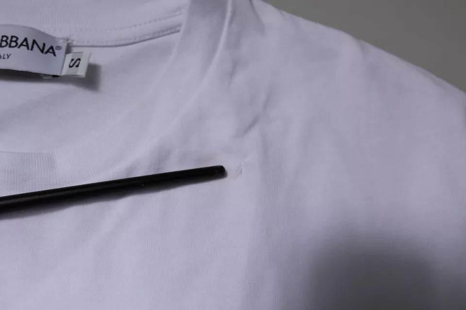 Dolce & Gabbana White DG Logo Cotton Crew Neck T-shirt - Hilstor