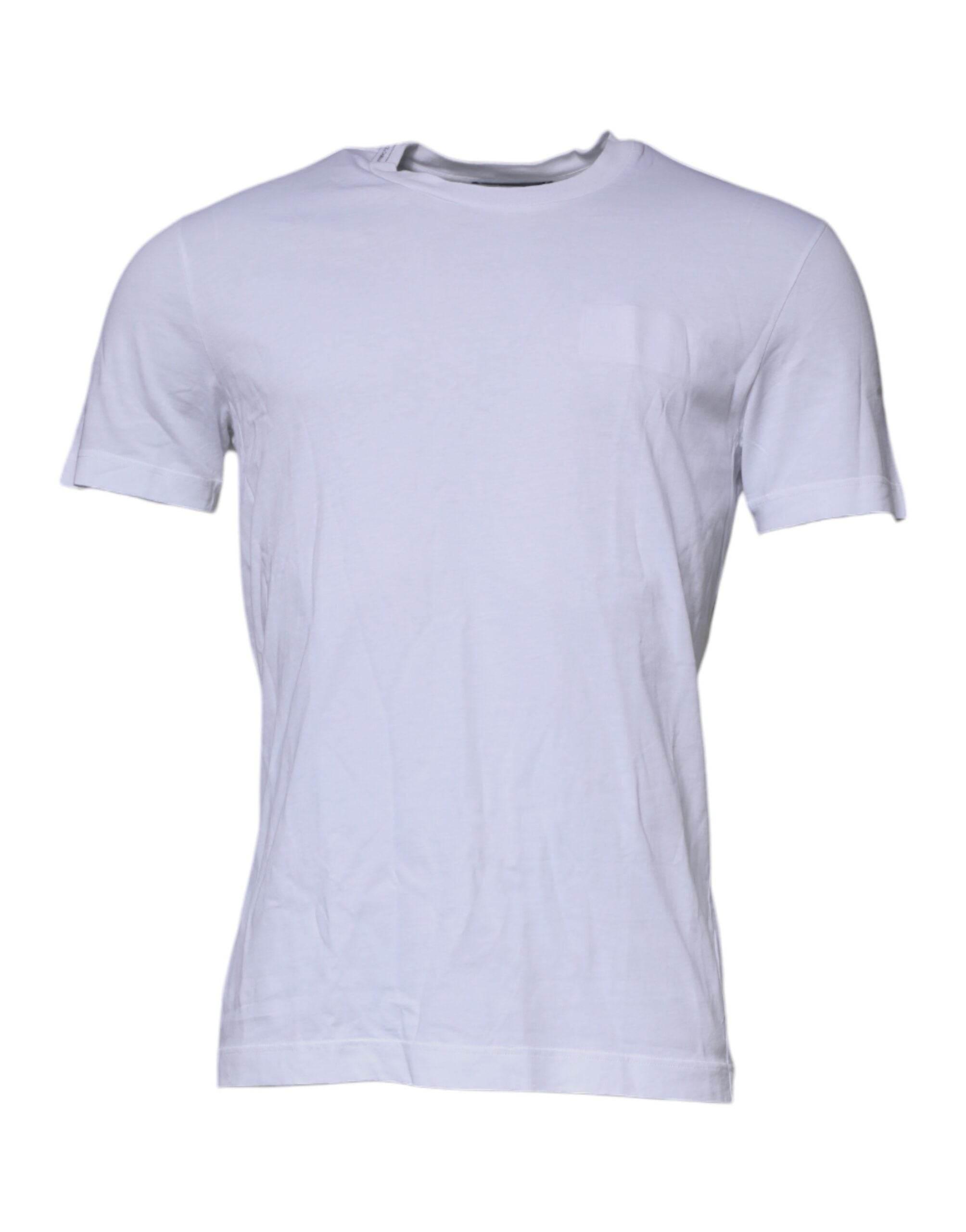 Dolce & Gabbana White DG Logo Cotton Crew Neck T-shirt - Hilstor