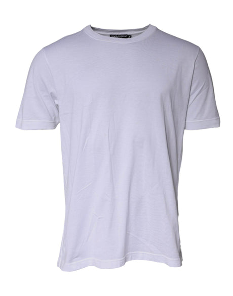 Dolce & Gabbana White Cotton Crew Neck Short Sleeves T-shirt - Hilstor