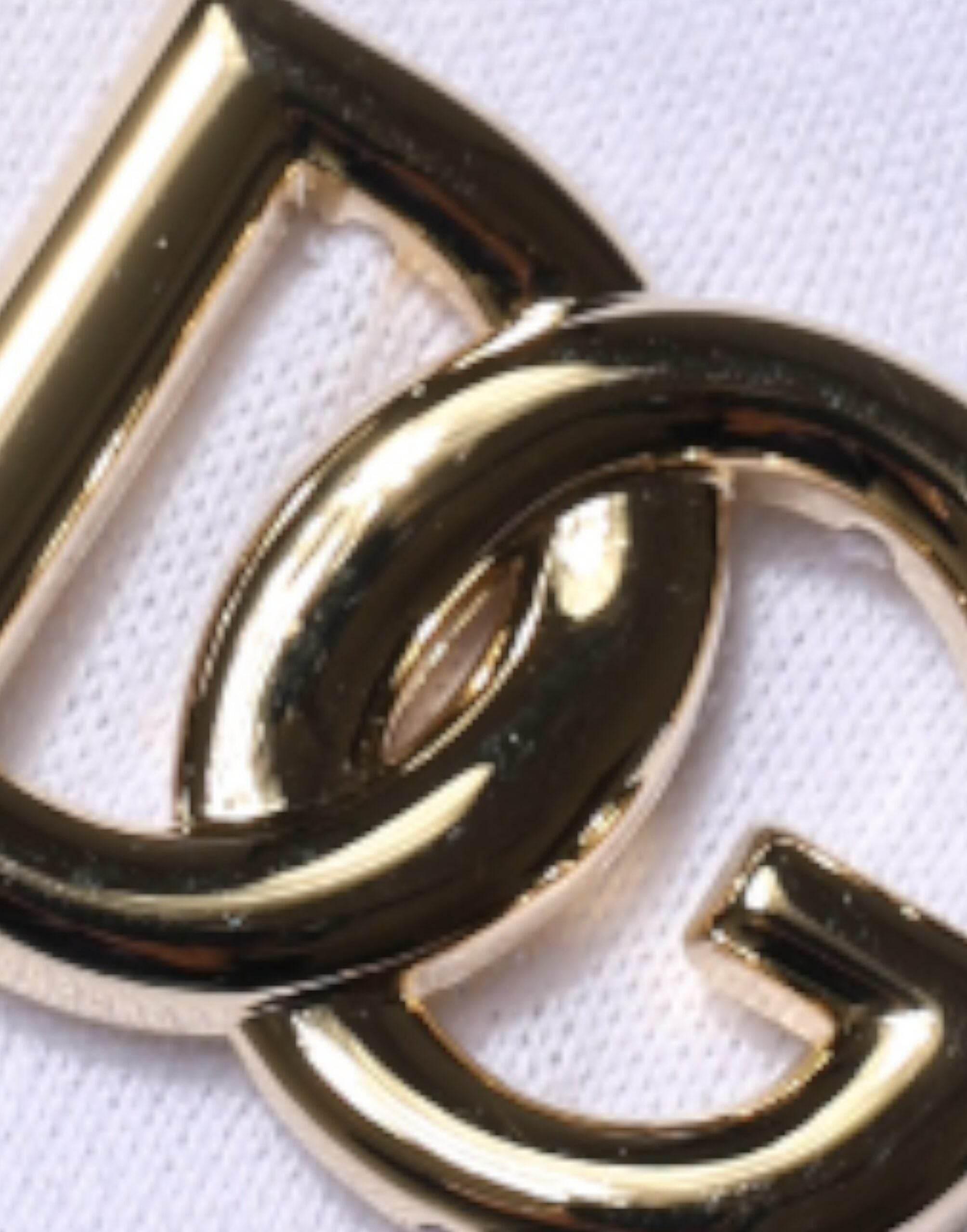 Dolce & Gabbana White DG Logo Crew Neck Short Sleeve T-shirt - Hilstor