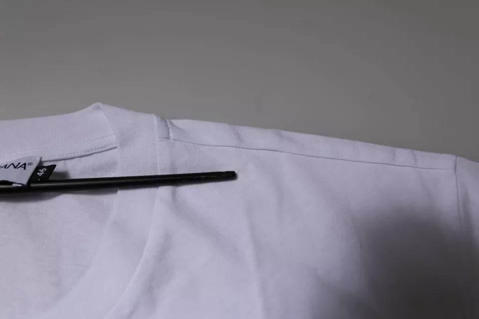 Dolce & Gabbana White DG Logo Cotton Crew Neck T-shirt - Hilstor