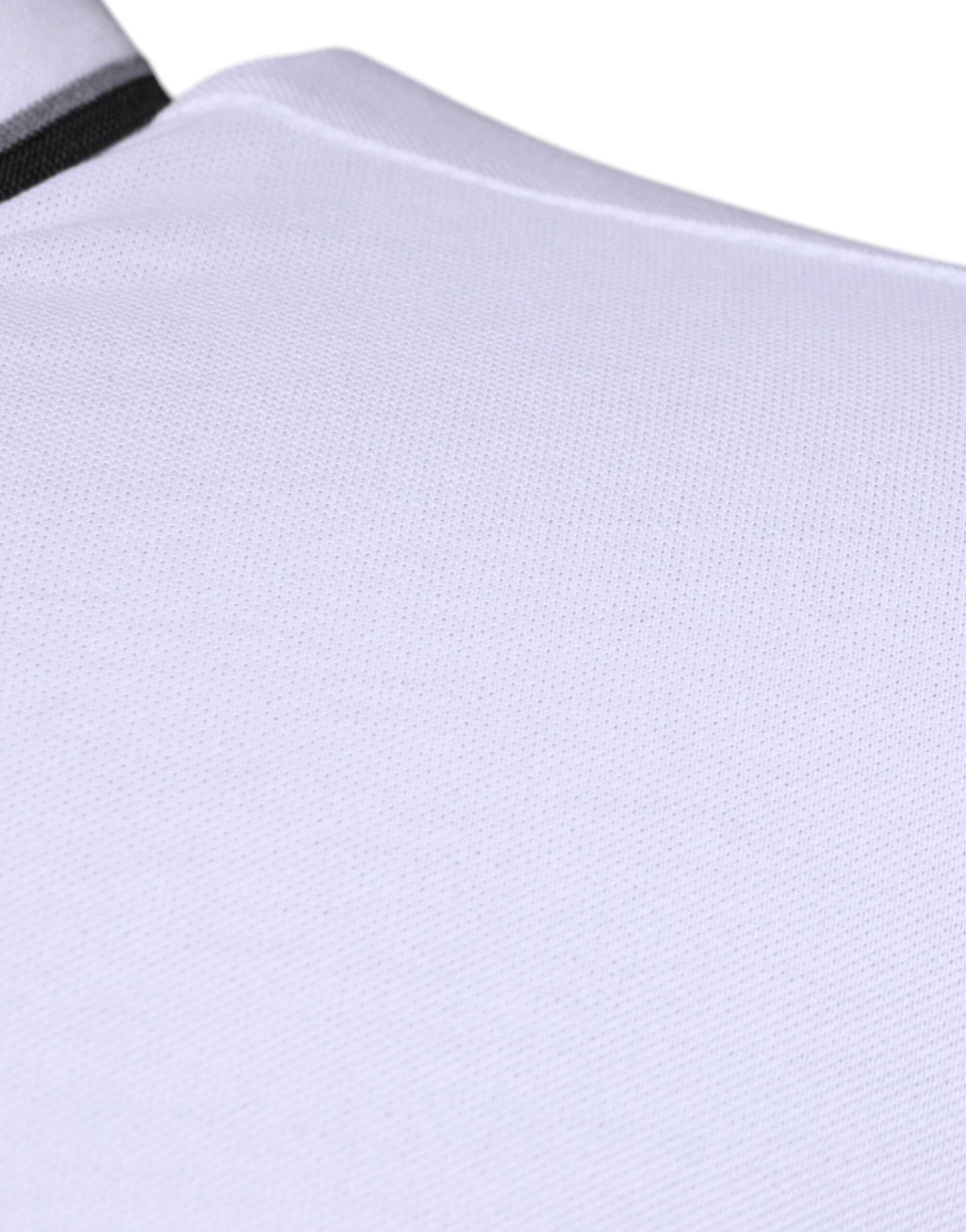Dolce & Gabbana White Cotton Crown Collared Polo T-shirt - Hilstor