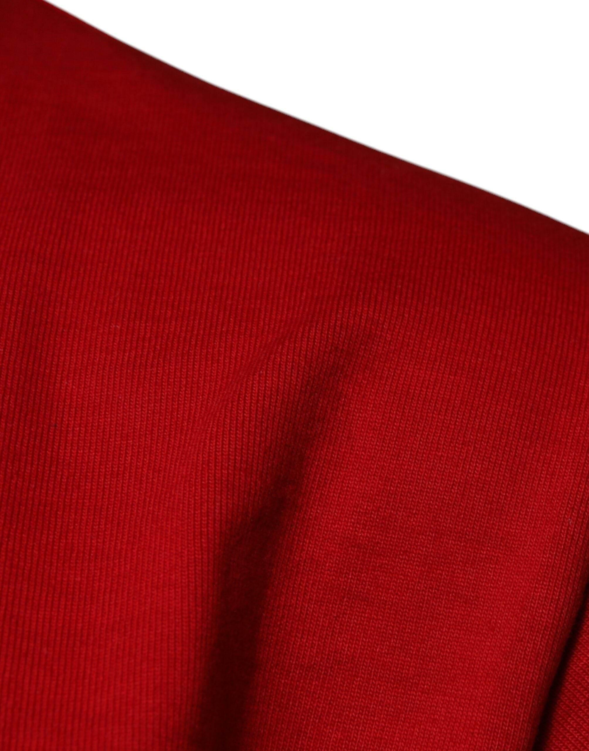 Dolce & Gabbana Red DG Eye Cotton Crew Neck T-shirt - Hilstor