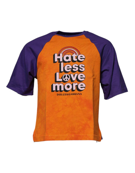 Dolce & Gabbana Orange Purple Graphic Print Short Sleeves T-shirt - Hilstor