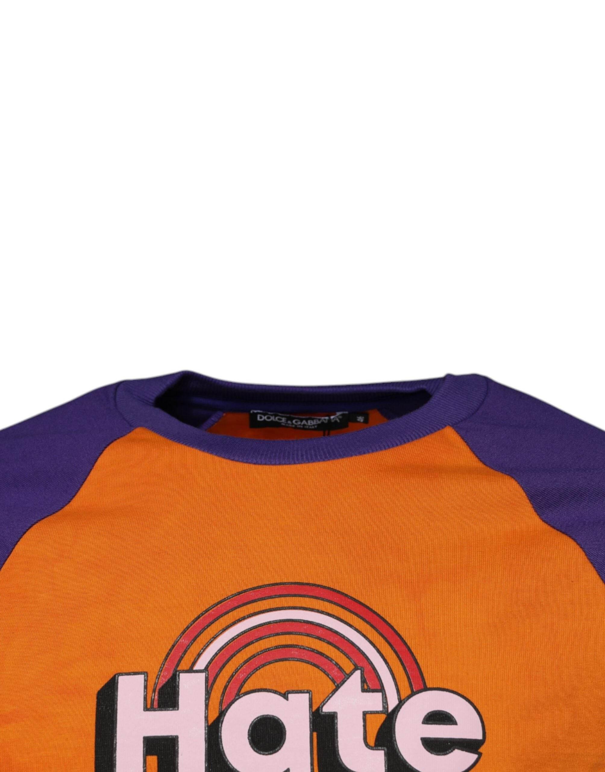 Dolce & Gabbana Orange Purple Graphic Print Short Sleeves T-shirt - Hilstor